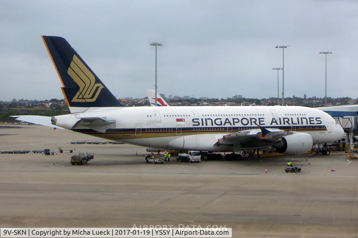 9V-SKN, 2011 Airbus A380-841 C/N 071, At Mascot