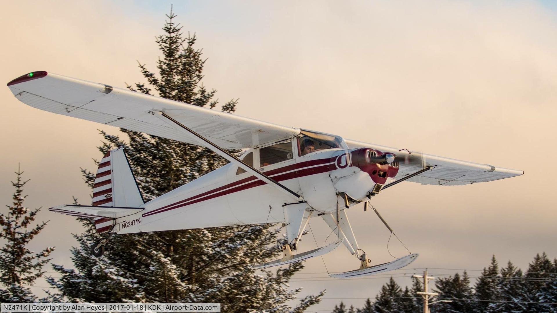 N2471K, 1947 Luscombe 8E Silvaire C/N 5198, First flight on Skis