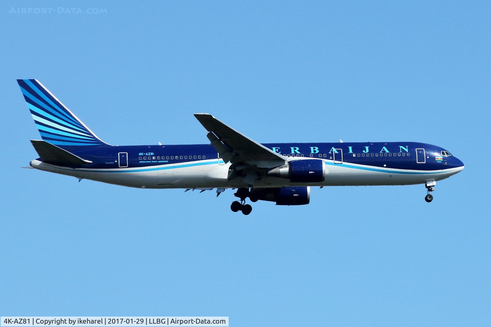 4K-AZ81, 2011 Boeing 767-32L/ER C/N 40343, Flight from Baku on final approach.