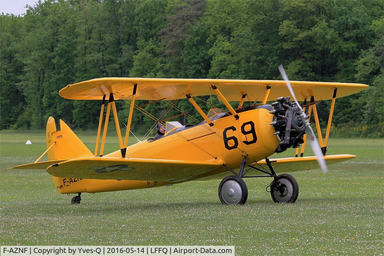 F-AZNF, Naval Aircraft Factory N3N-3 C/N 2909, Naval Aircraft Factory N3N-3, Taxiing to parking area, La Ferté-Alais (LFFQ) air show 2016