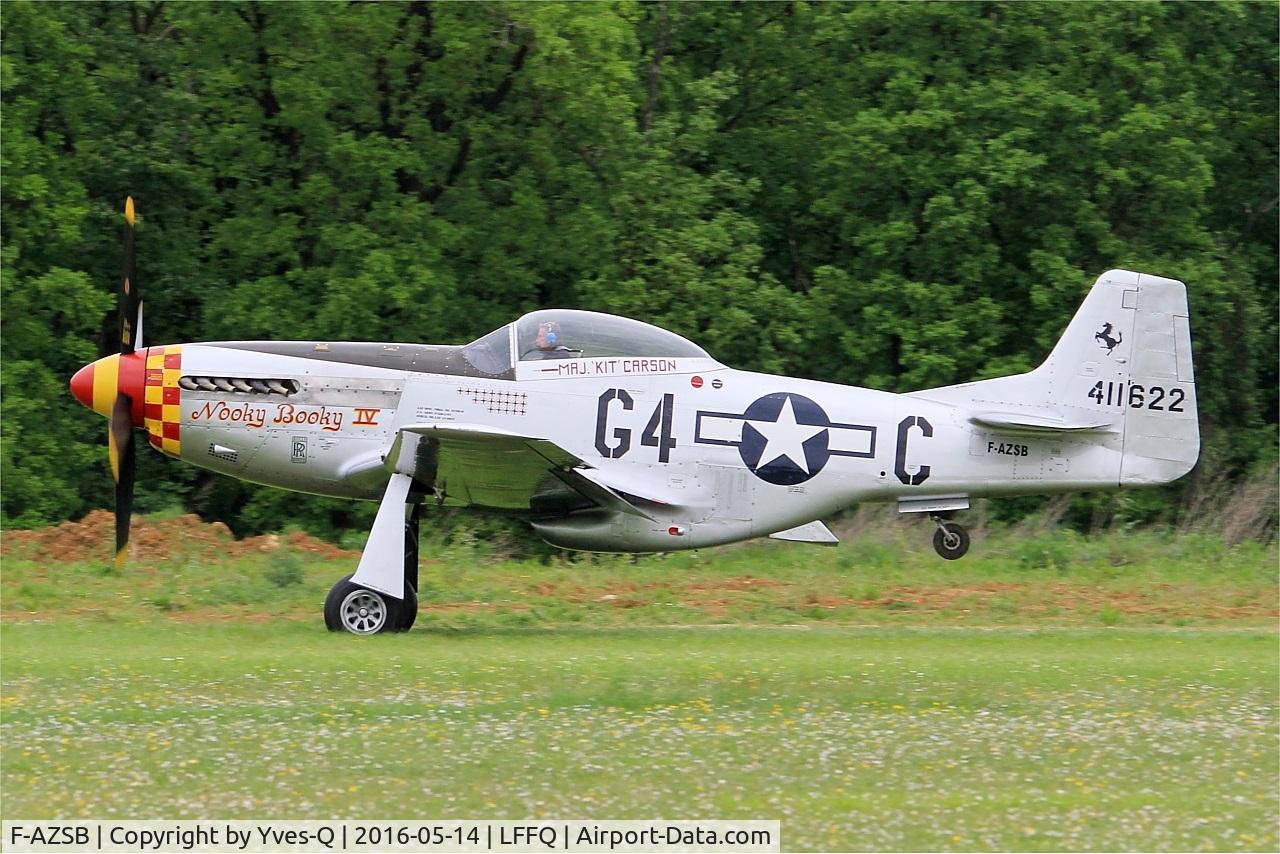 F-AZSB, 1944 North American P-51D Mustang C/N 122-40967, North American P-51D Mustang, Take off rwy 28, La Ferté-Alais (LFFQ) Air show 2016