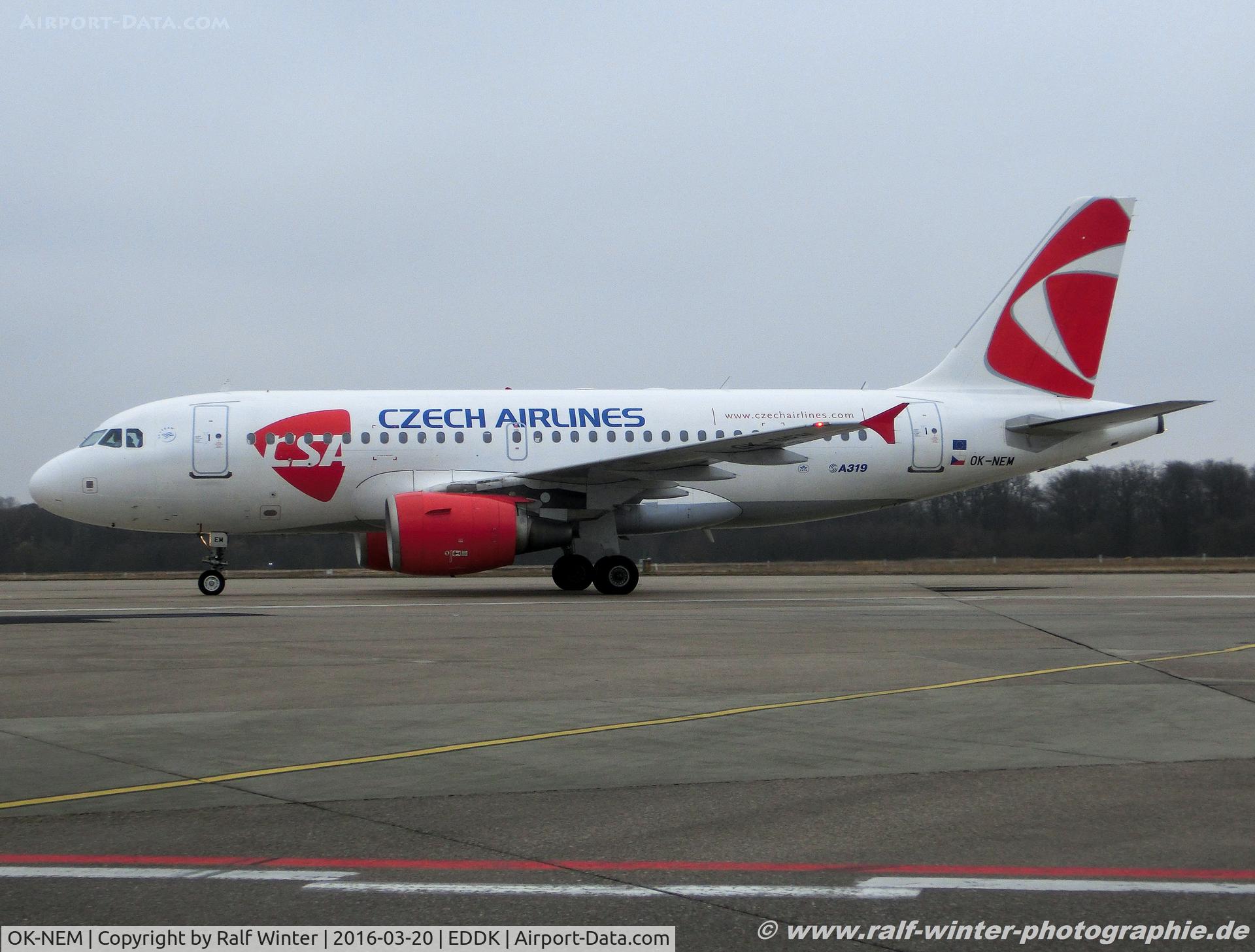 OK-NEM, 2008 Airbus A319-112 C/N 3406, Airbus A319-112 - CSA Czech Airlines - OKNEM - 20.03.2016 - CGN