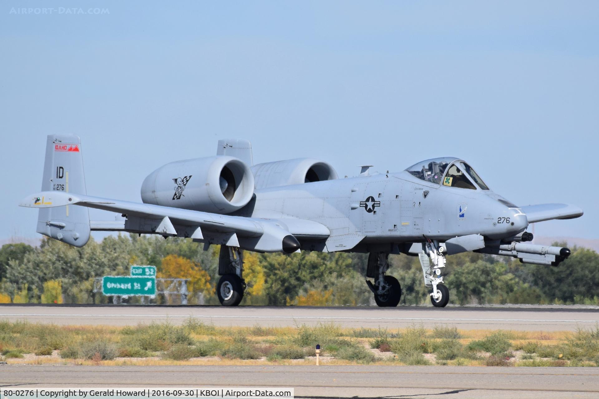 80-0276, 1980 Fairchild Republic A-10C Thunderbolt II C/N A10-0626, RWY 10R take off. 190th Fighter Sq., Idaho ANG.