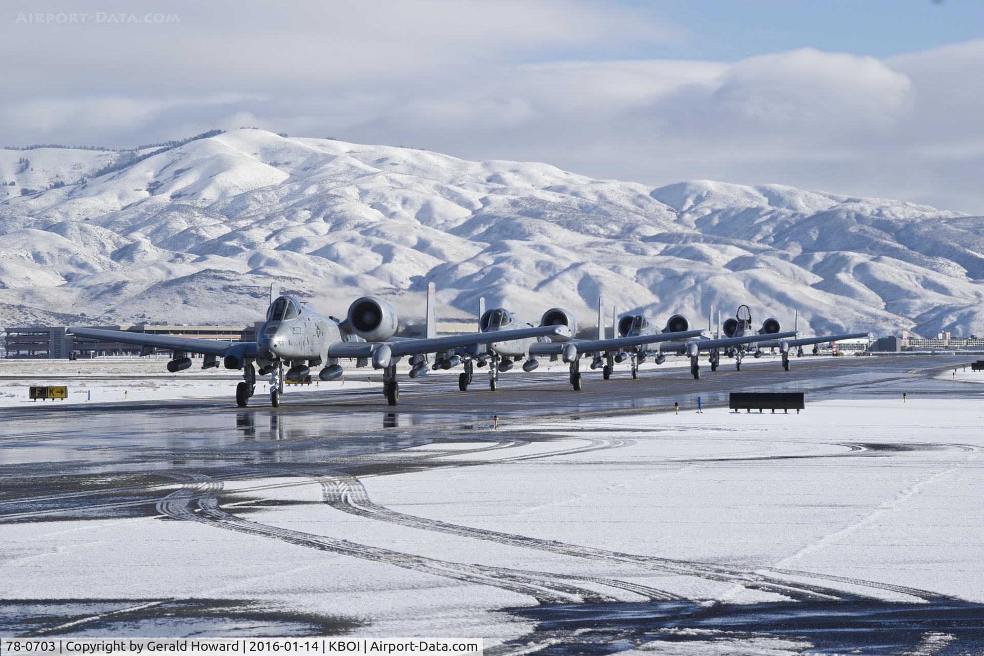 78-0703, 1978 Fairchild Republic A-10C Thunderbolt II C/N A10-0323, On Foxtrot leading flight of A-10Cs to RWY 10R. 190th Fighter Sq., Idaho ANG.