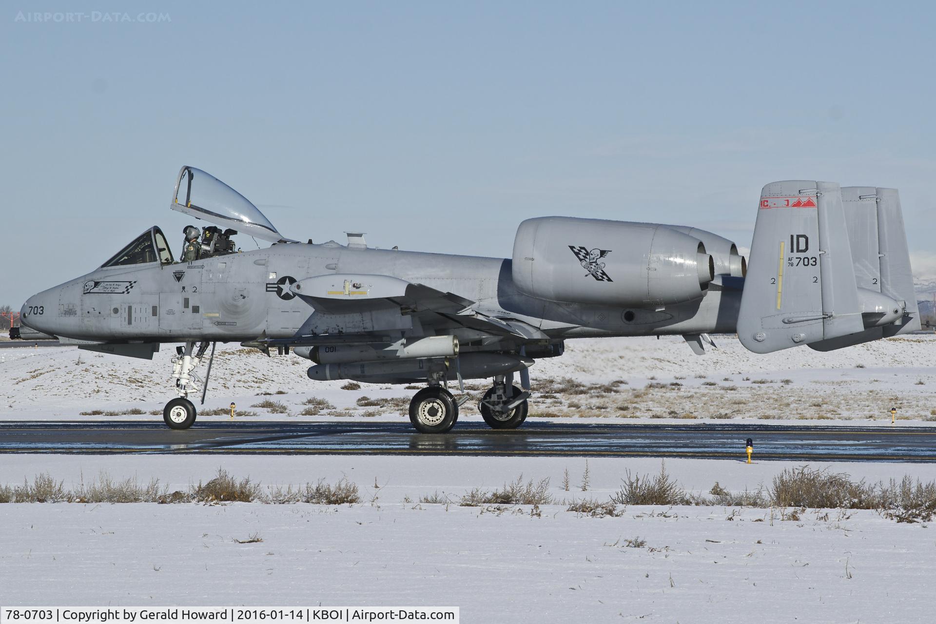 78-0703, 1978 Fairchild Republic A-10C Thunderbolt II C/N A10-0323, Taxi on Foxtrot.  190th Fighter Sq., Idaho ANG.