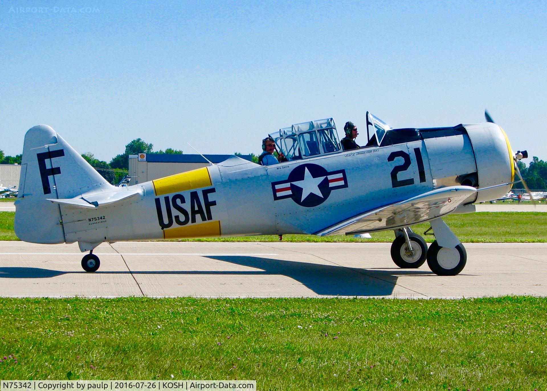 N75342, 1956 North American AT-6D Texan C/N 42-44641, At Oshkosh.