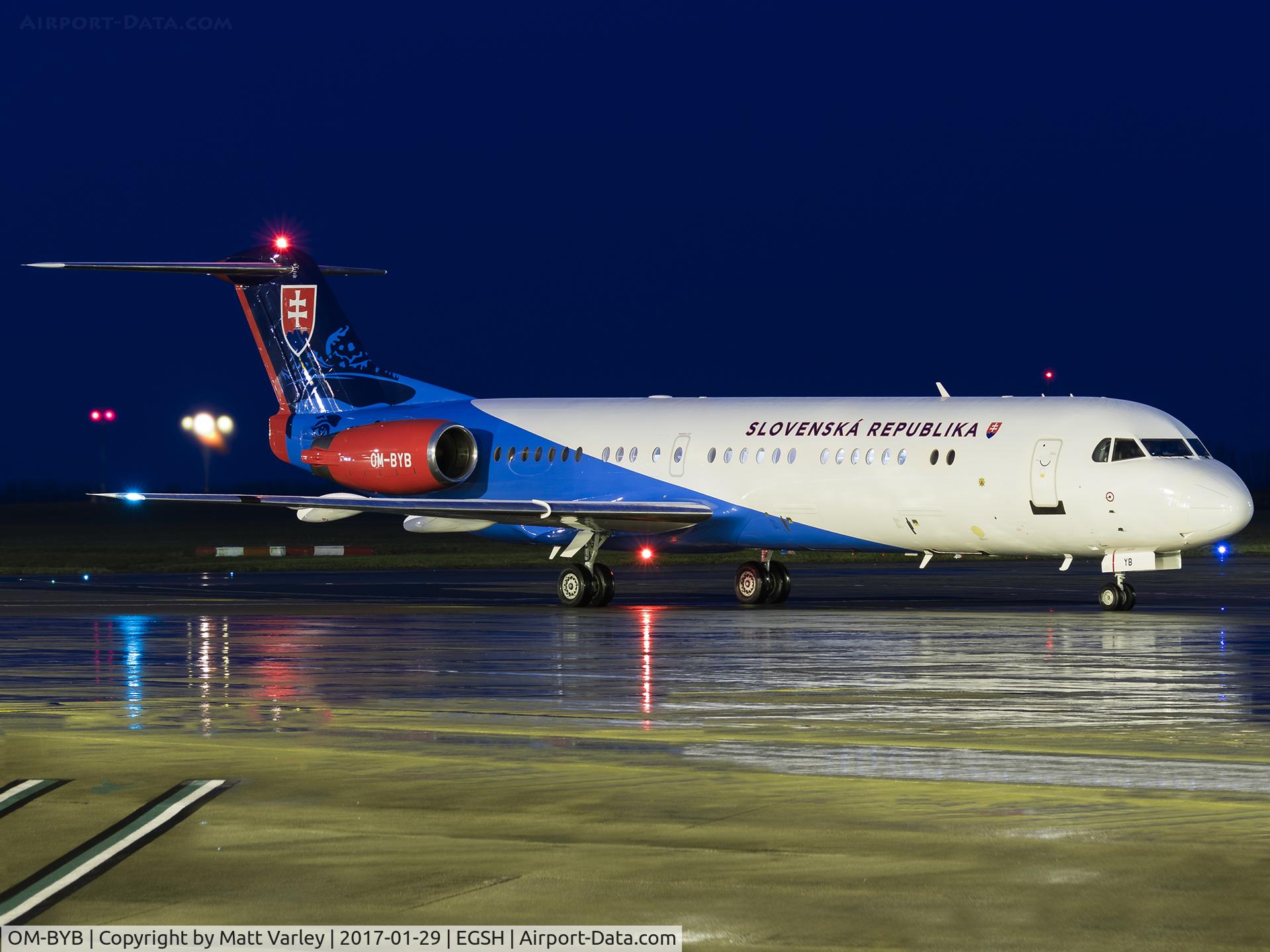 OM-BYB, 1992 Fokker 100 (F-28-0100) C/N 11403, Pushed back from stand 3 @ NWI....