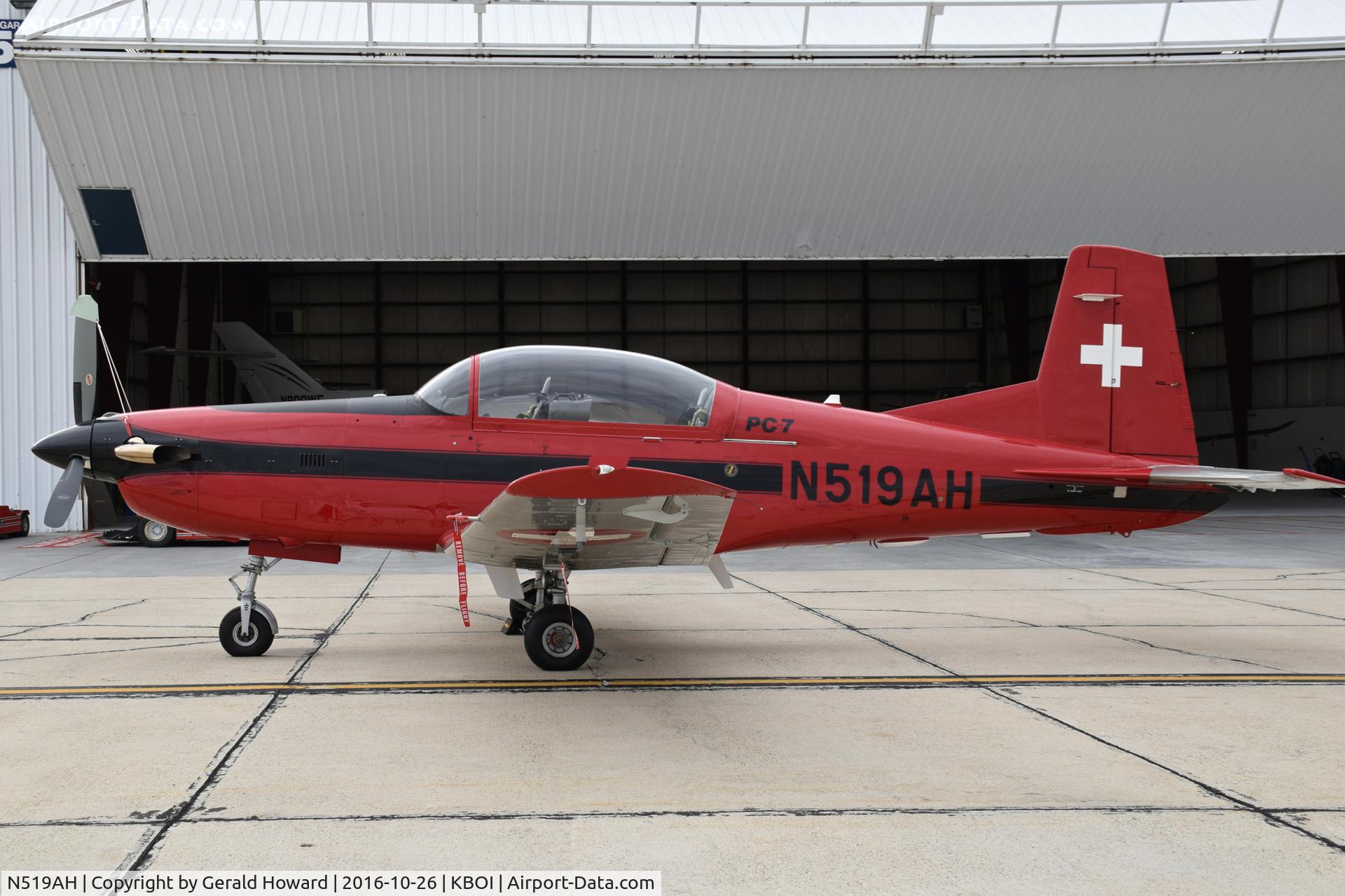 N519AH, 1987 Pilatus PC-7 C/N 519, Parked by south hangars.