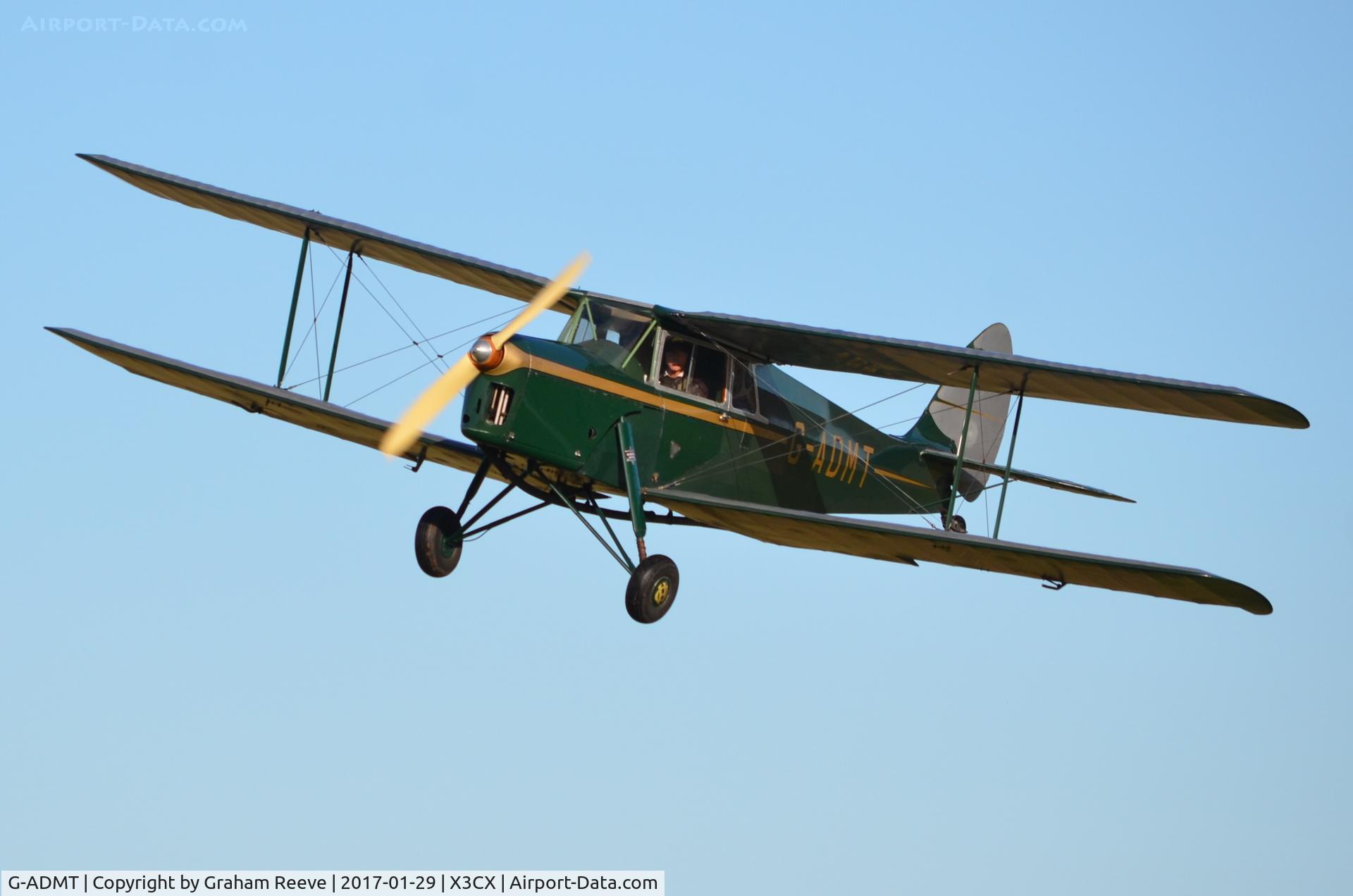 G-ADMT, 1936 De Havilland DH.87B Hornet Moth C/N 8093, Departing from Northrepps.