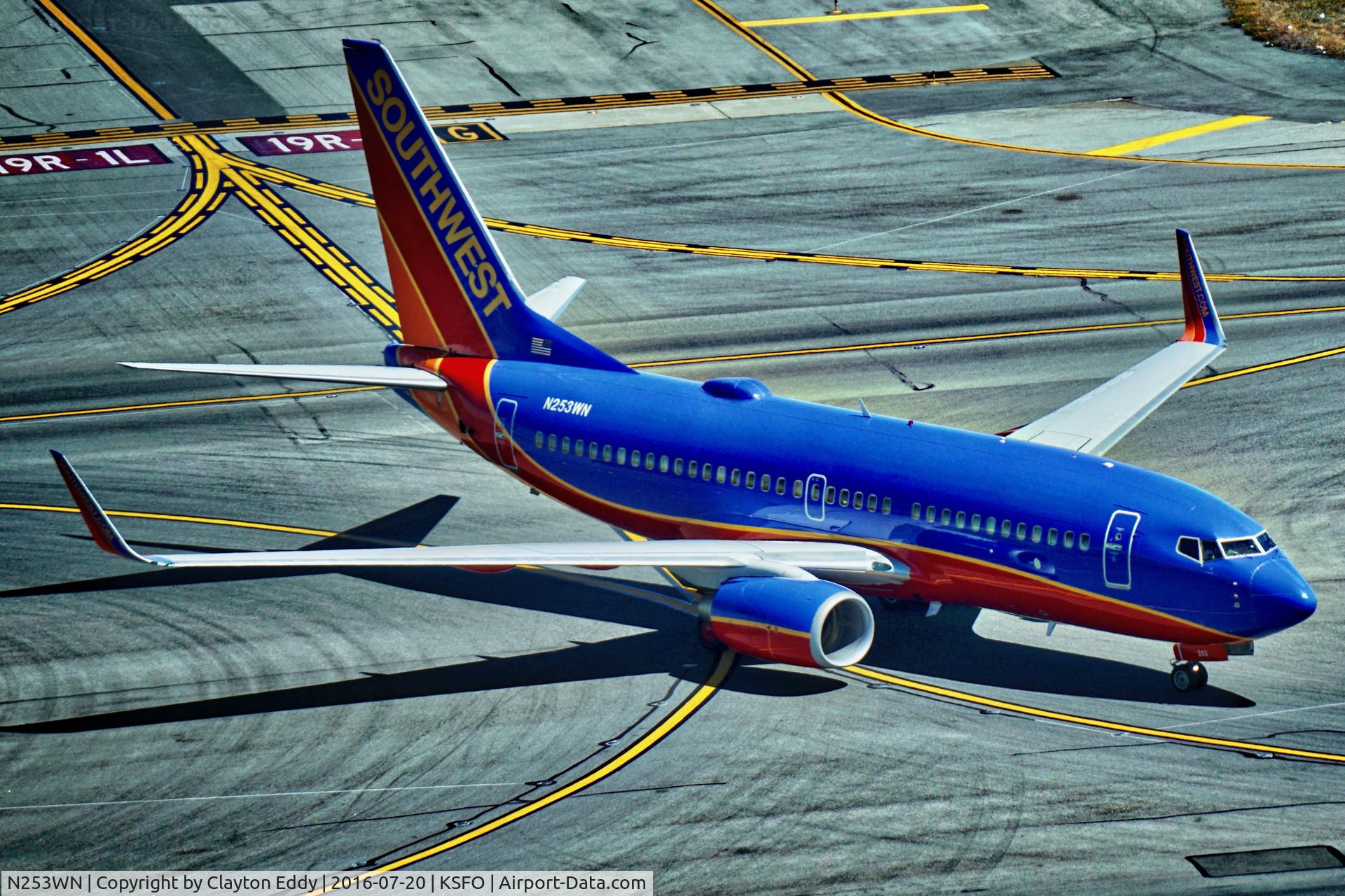 N253WN, 2006 Boeing 737-7H4 C/N 32511, Shot taken from new control tower at SFO.