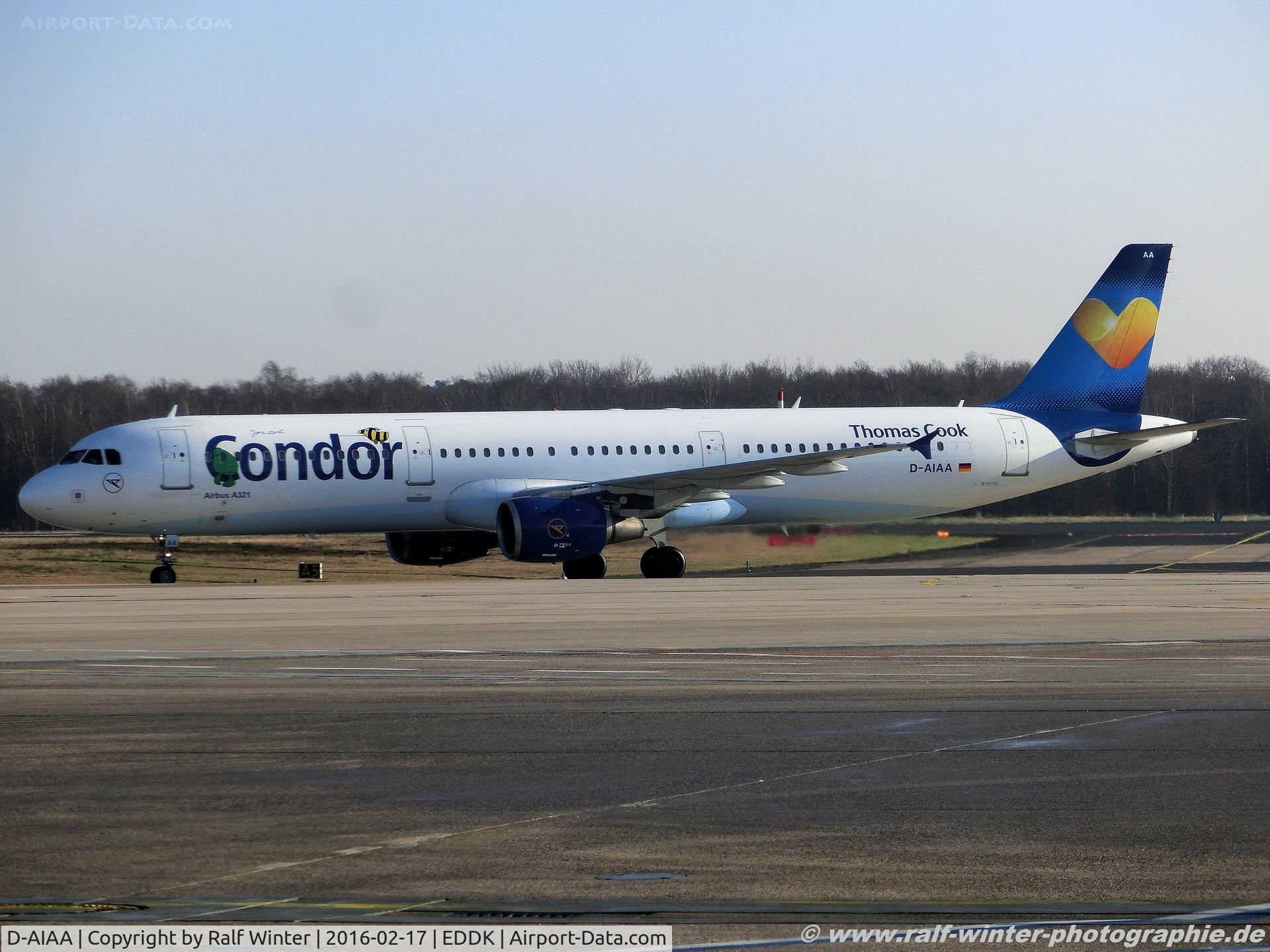 D-AIAA, 2001 Airbus A321-211 C/N 1607, Airbus A321-211 - Condor - D-AIAA - 17.02.2016 - CGN