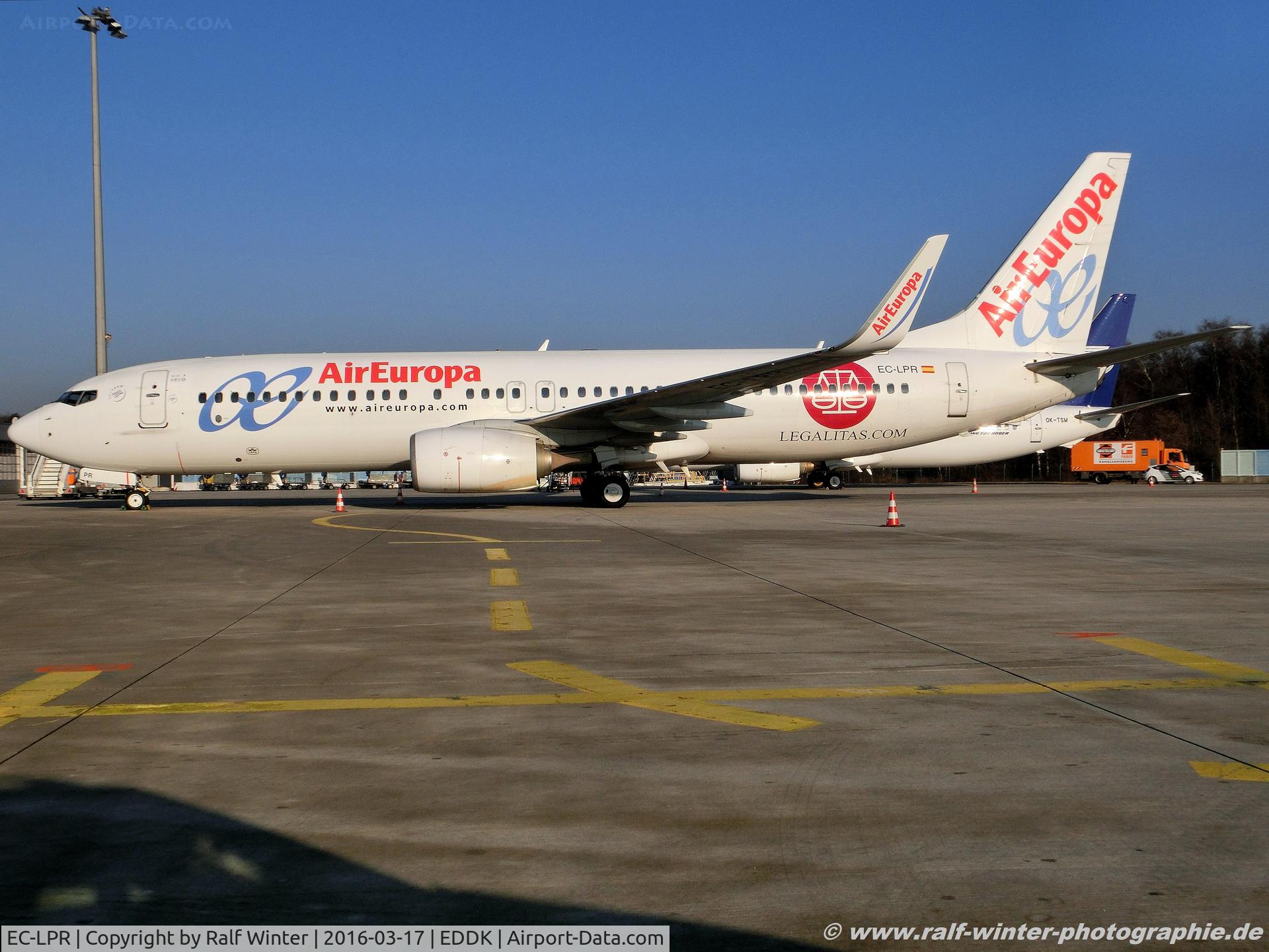 EC-LPR, 2012 Boeing 737-85P C/N 36588, Boeing 737-85P - Air Europa - EC-LPR - 17.03.2016 - CGN