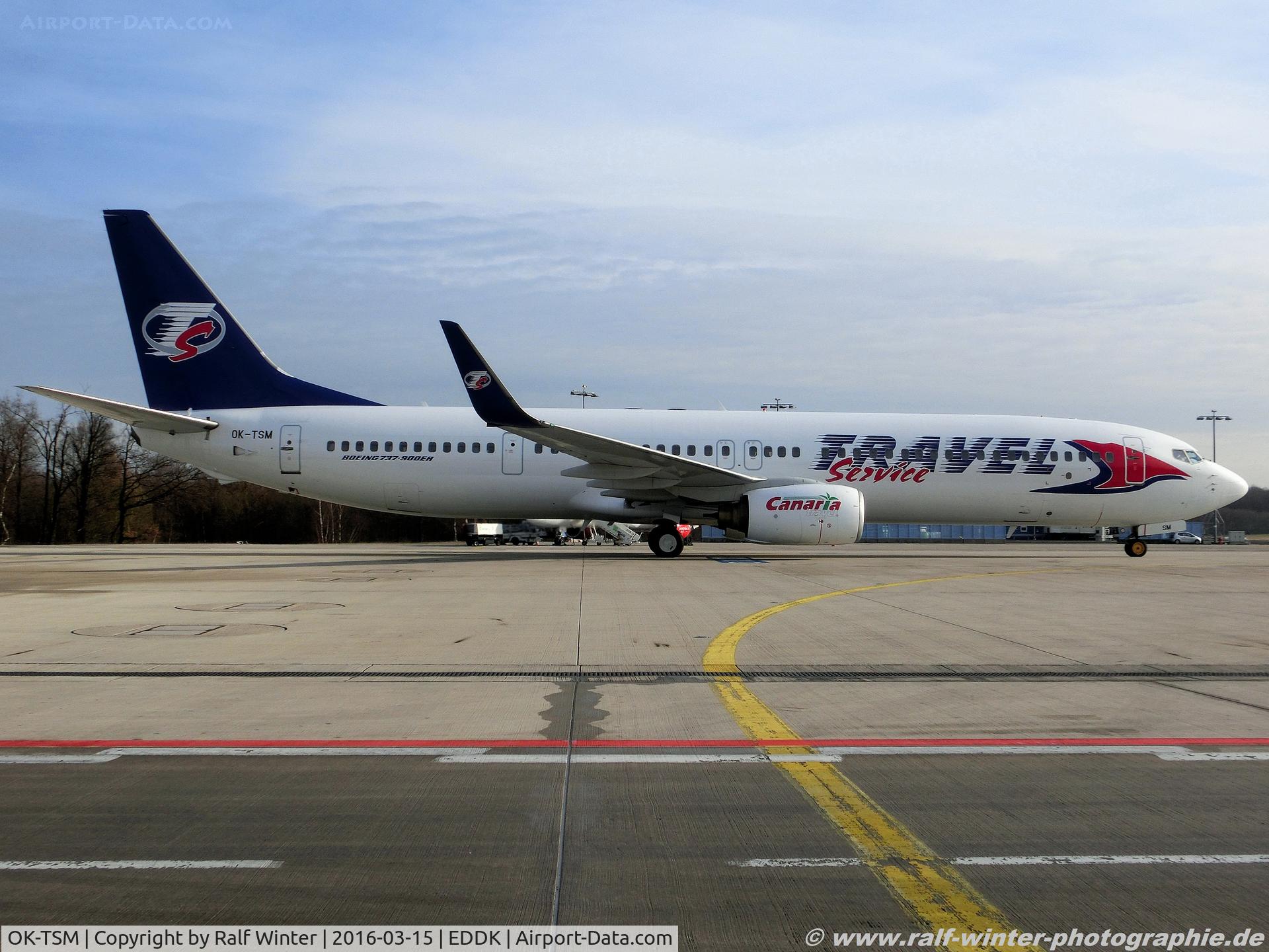 OK-TSM, 2007 Boeing 737-9GJ/ER C/N 34952, Boeing 737-9GJER (W) - QS TVS Travel Service - OK-TSM - 15.03.2016 - CGN