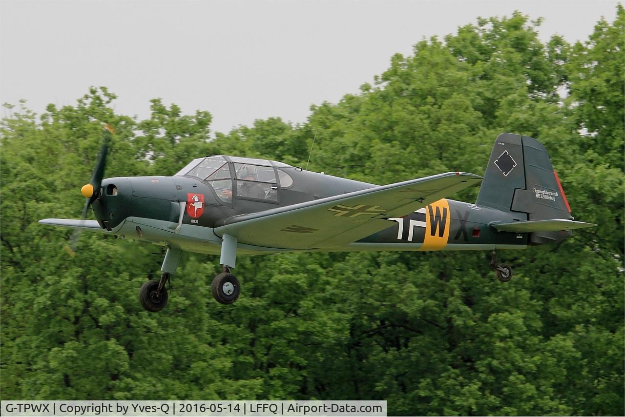 G-TPWX, 1966 Heliopolis Gomhouria Mk.6 (Bu-181) C/N 183, Heliopolis Gomhouria Mk.6 (Bu-181), Take off rwy 28, La Ferté-Alais (LFFQ) Air show 2016