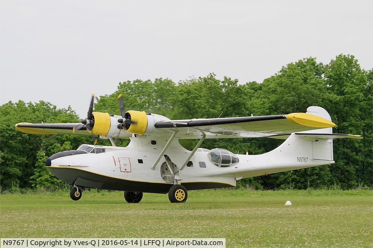 N9767, 1942 Boeing PBY-5A Catalina C/N 9767, Consolidated Vultee PBY-5A Catalina, Take off rwy 28, La Ferté-Alais airfield (LFFQ) Air show 2016