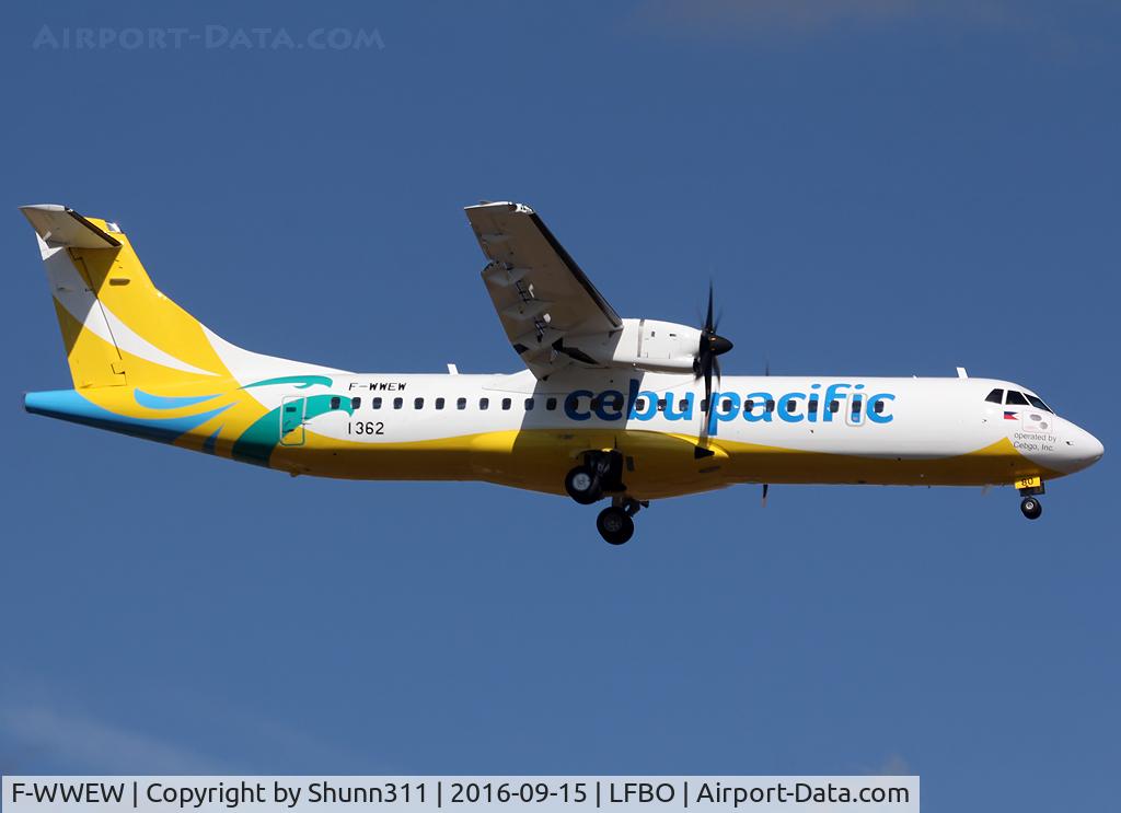 F-WWEW, 2016 ATR 72-600 C/N 1362, C/n 1362 - To be RP-C7280