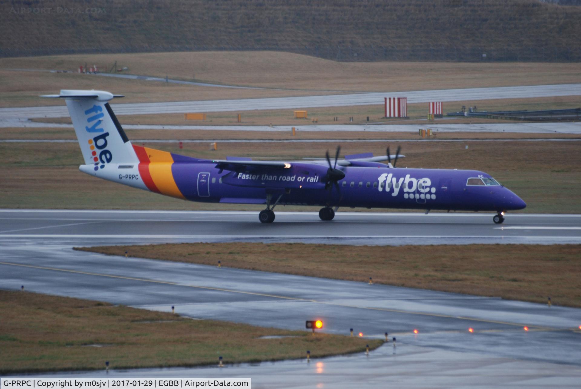 G-PRPC, 2010 Bombardier DHC-8-402 Dash 8 C/N 4338, Just after landing at BHX