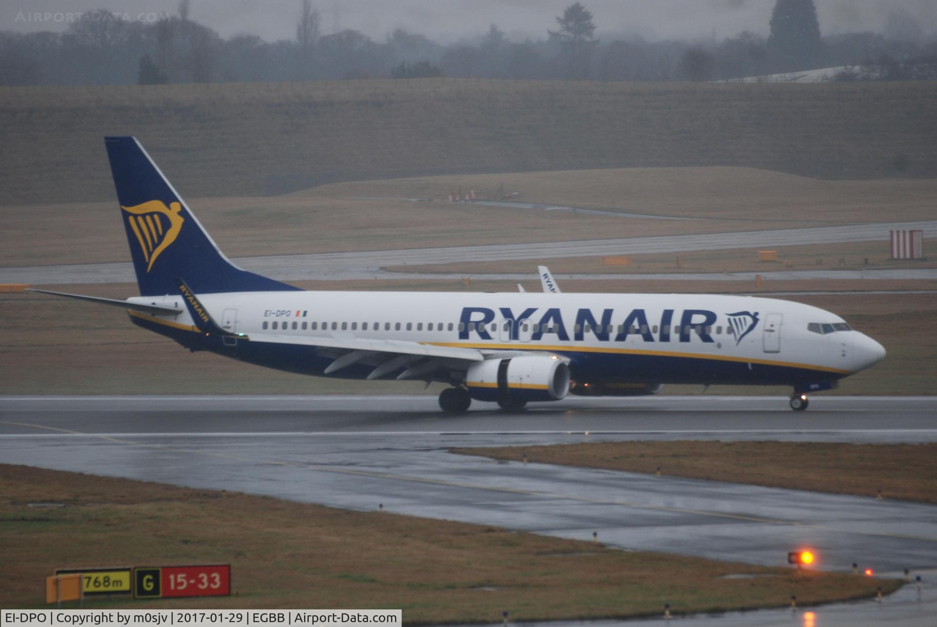 EI-DPO, 2007 Boeing 737-8AS C/N 33612, Just after landing at BHX