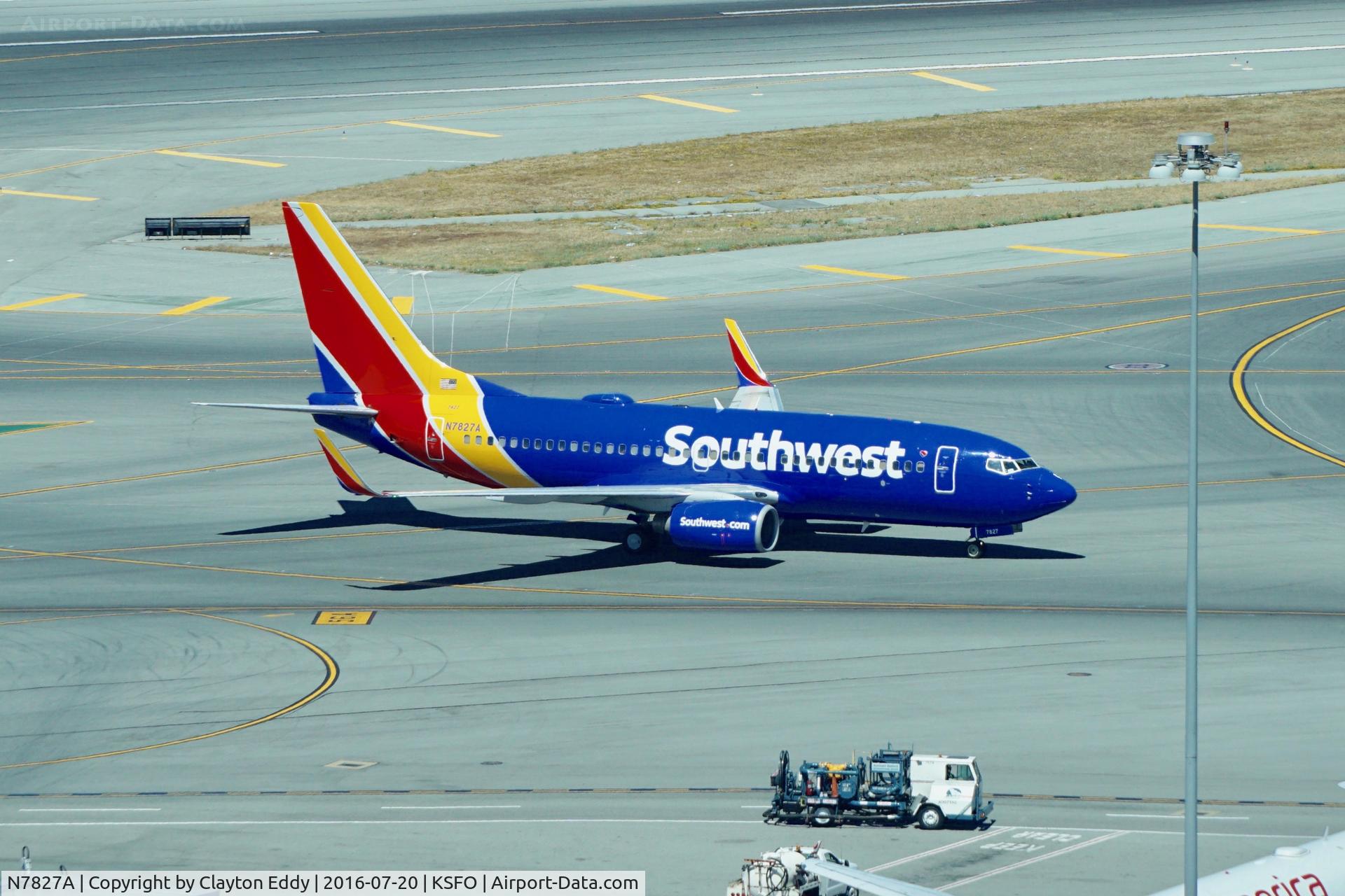 N7827A, 2003 Boeing 737-79P C/N 28255, Shot taken from new tower at SFO. 2016.