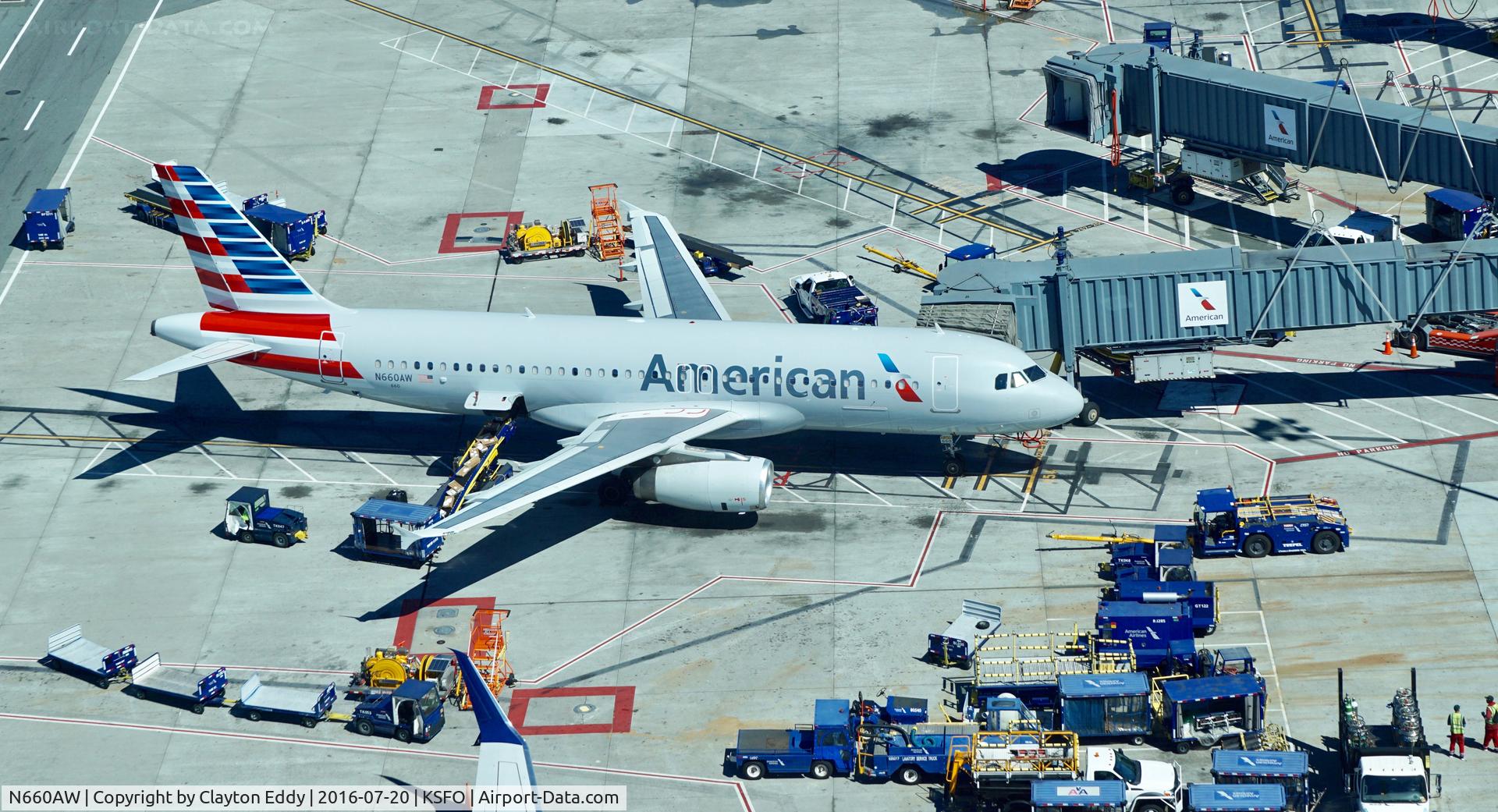 N660AW, 2000 Airbus A320-232 C/N 1234, Taken from new control tower at SFO. 2016.