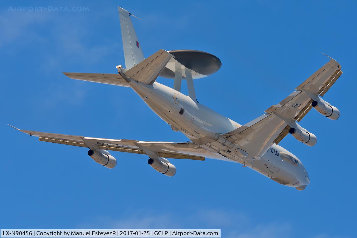 LX-N90456, 1984 Boeing E-3A Sentry C/N 22851, The AWACS SENTRY E3 i Gran Canaria Airport, Heading to RWY 03R