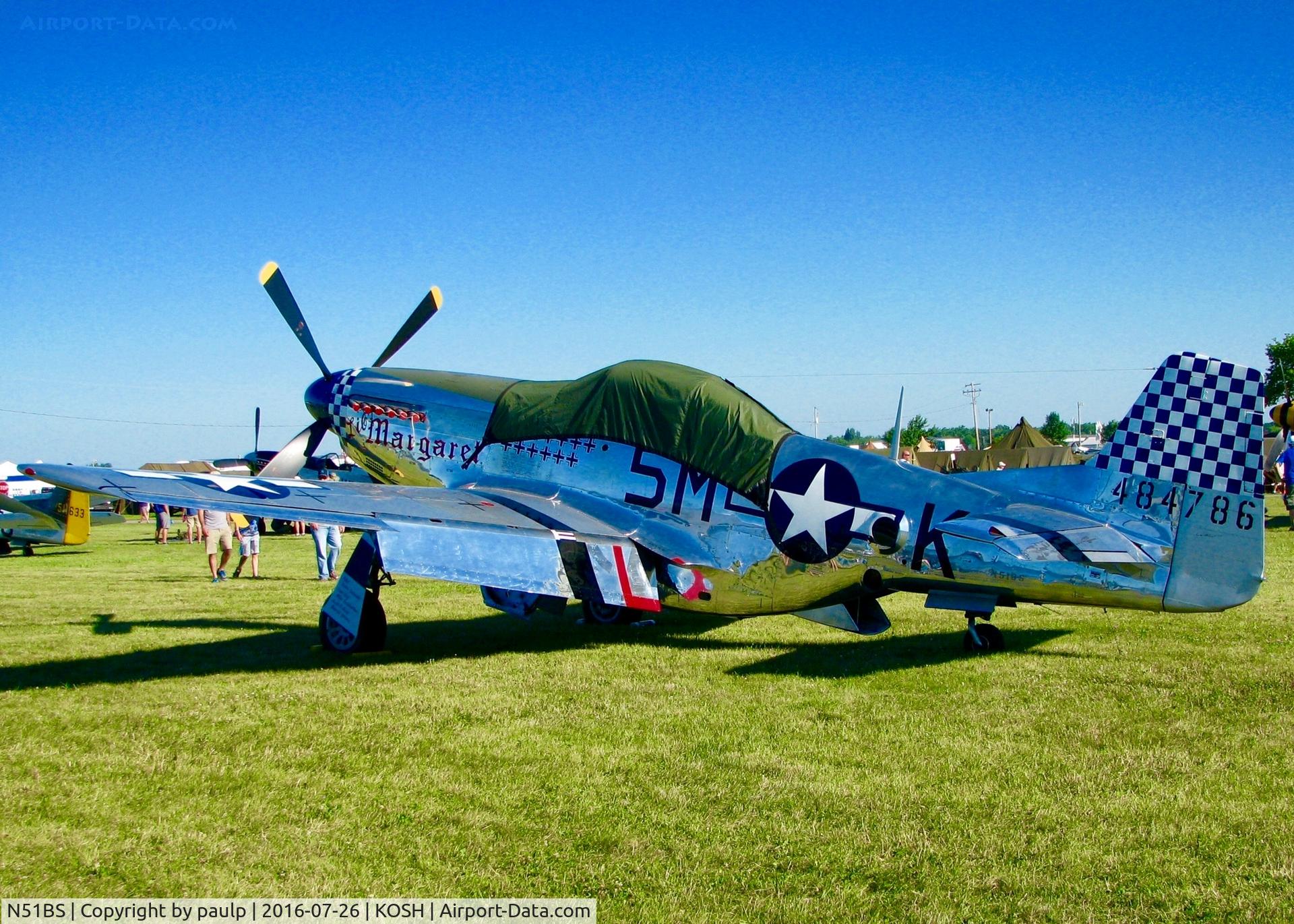 N51BS, 1958 North American P-51D Mustang C/N 44-73822, At Oshkosh.