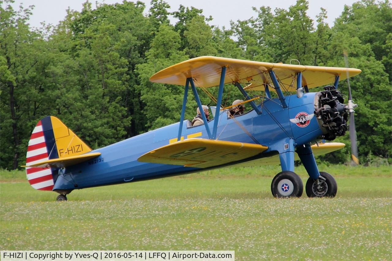 F-HIZI, 1940 Boeing A75N1 (PT-17) C/N 75-548, Boeing A75N1, Taxiing to parking area, La Ferté-Alais Airfield (LFFQ) Air show 2016