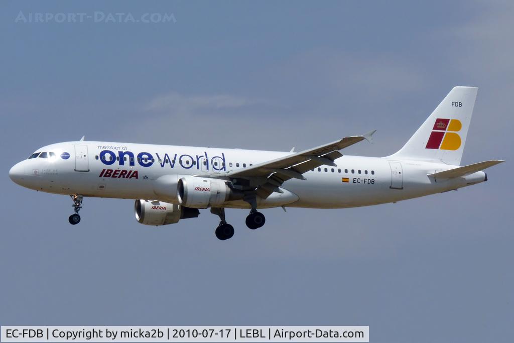 EC-FDB, 1991 Airbus A320-211 C/N 173, Landing. Scrapped in 2016.