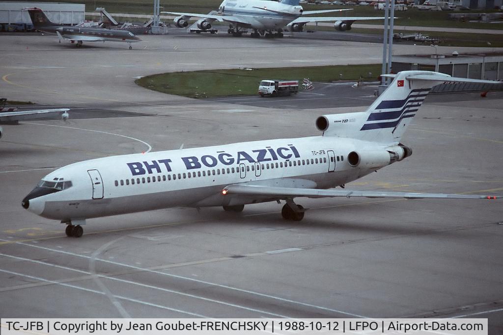 TC-JFB, 1970 Boeing 727-264 C/N 20433, BHT Bogazici Hava Tasimaciligi (rg 12/18/1992 Aeron Equities Corp. Great Neck NY, scrpd MIA 3/94)