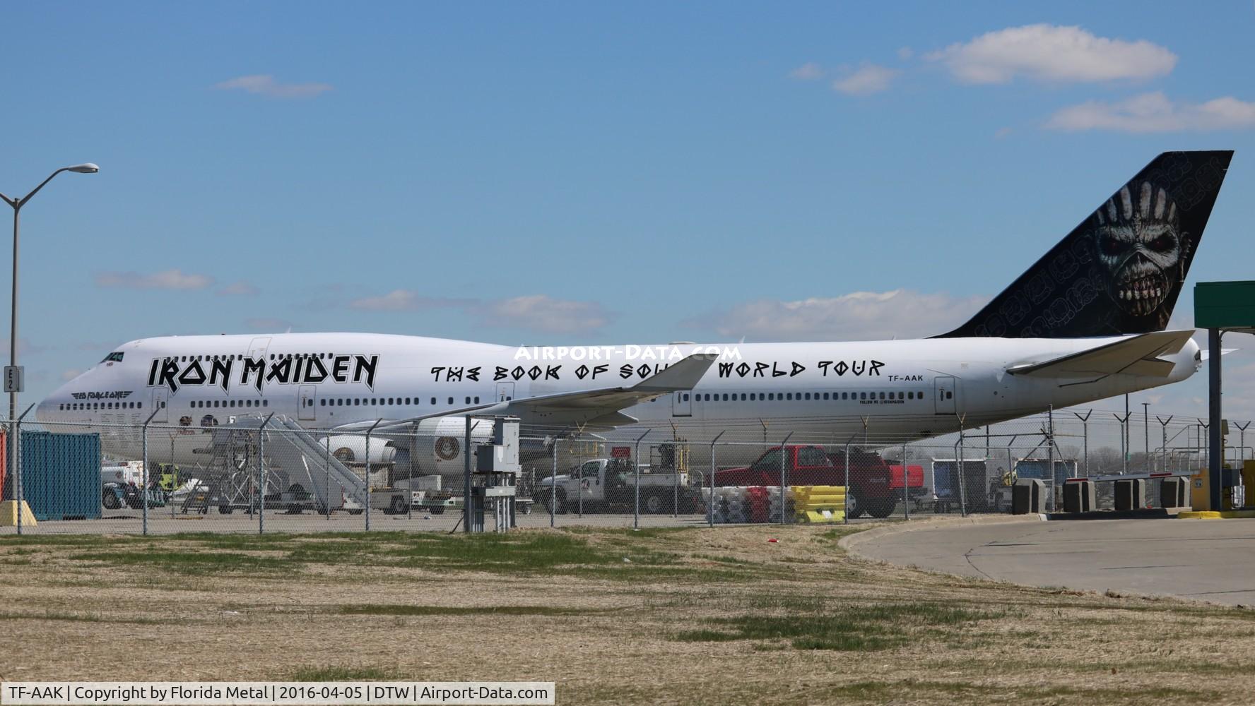 TF-AAK, 2003 Boeing 747-428 C/N 32868, Iron Maiden in Detroit