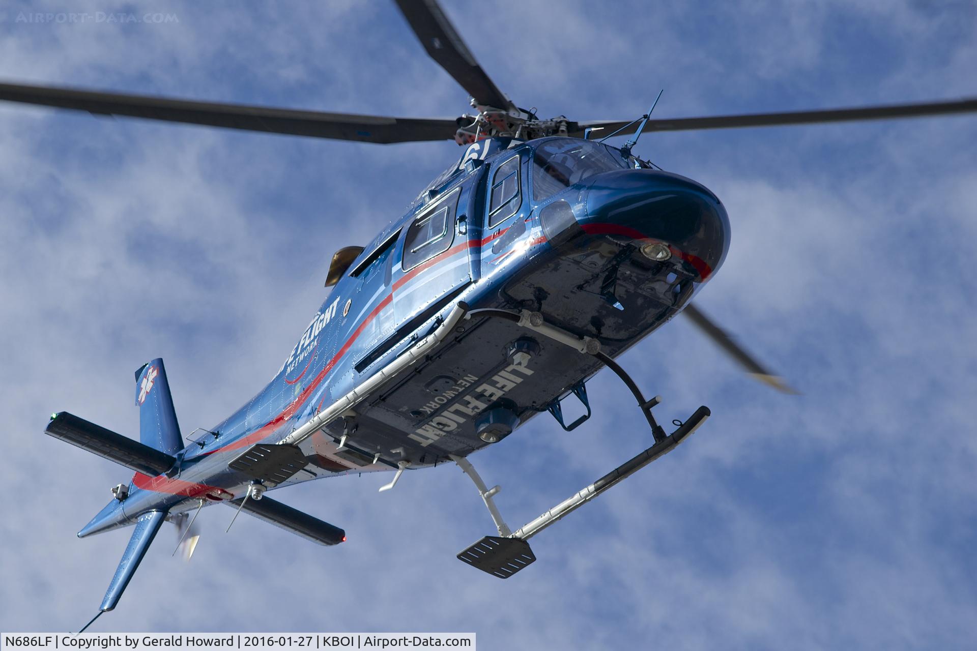 N686LF, 2015 AgustaWestland AW-119 MkII Koala C/N 14832, Departing BOI.