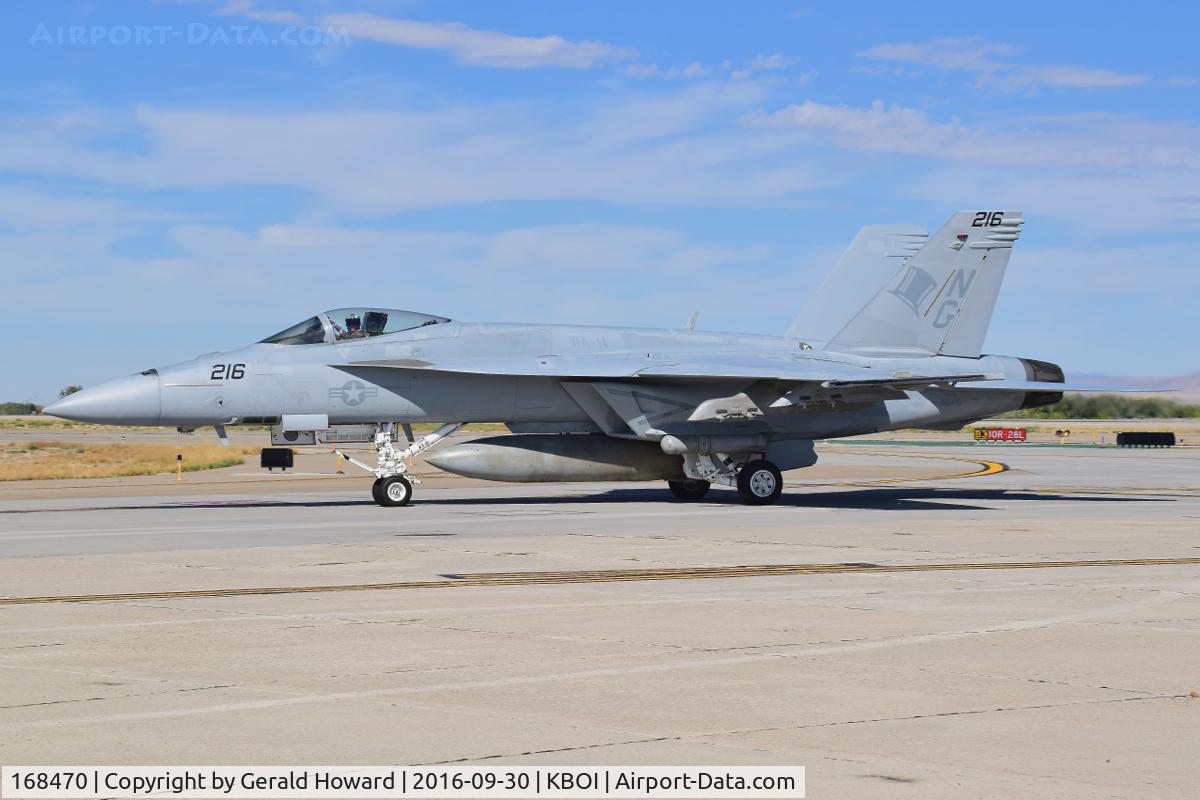 168470, Boeing F/A-18E Super Hornet C/N E-227, Taxi off Bravo.  VFA-14 “Tophatters”,
Carrier Air Wing 9, NAS Lemoore, CA