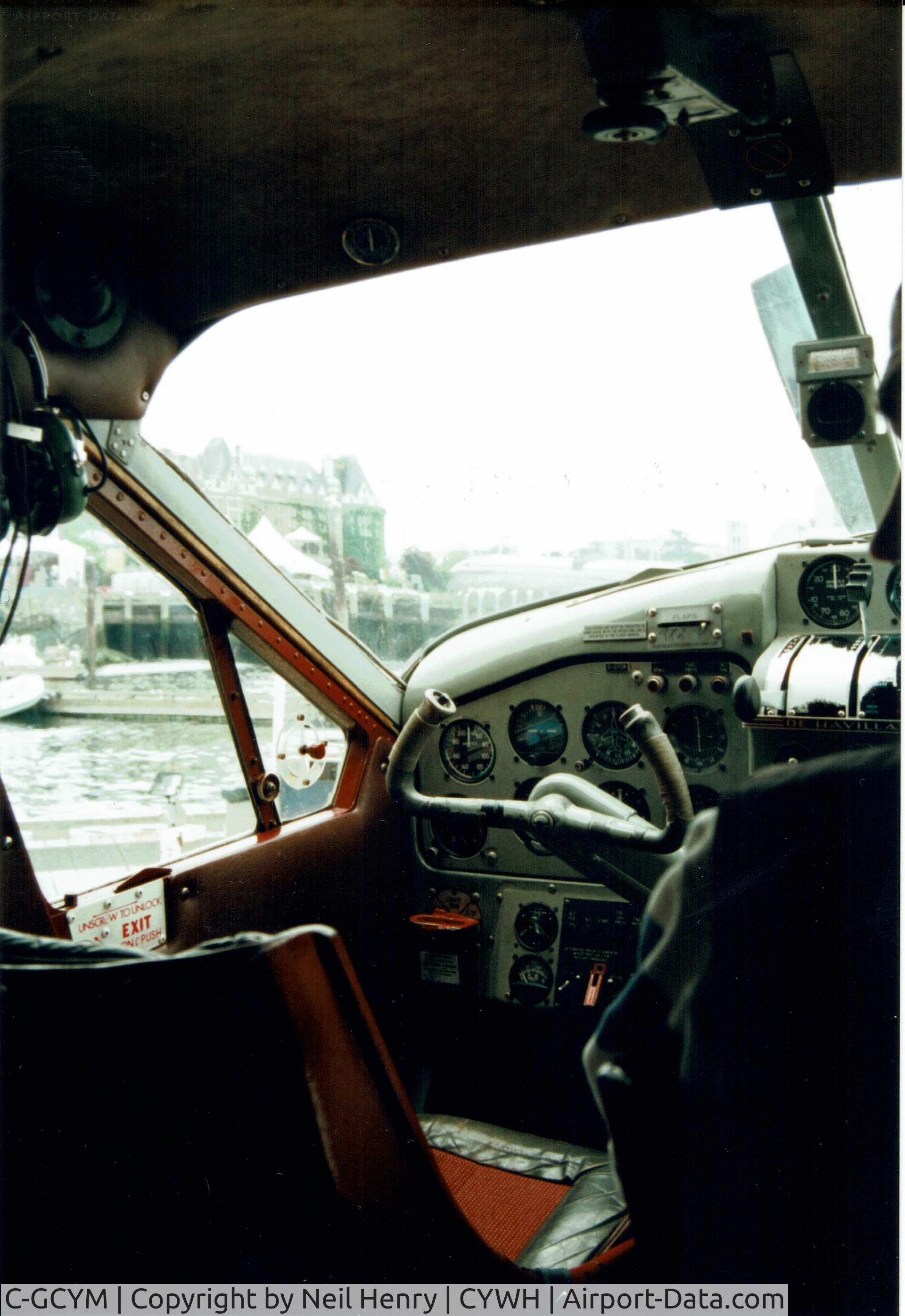 C-GCYM, 1953 De Havilland Canada DHC-2 Beaver Mk.1 C/N 354, Cockpit view- Scanned from original slide taken at Victoria, BC., Canada - Sept 2000