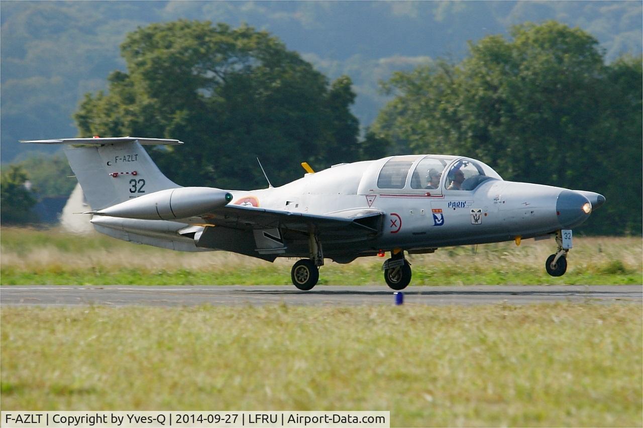 F-AZLT, 1958 Morane-Saulnier MS.760 Paris I C/N 32, Morane-Saulnier MS-760A, Landing rwy 04, Morlaix-Ploujean airport (LFRU-MXN) air show in september 2014