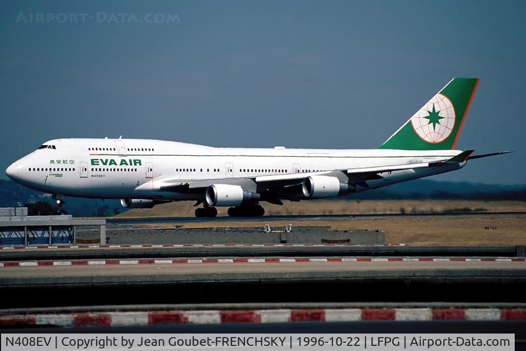 N408EV, Boeing 747-45E C/N 28092, EVA Air take off (std KSBD 19-Jan-15 and broken up)