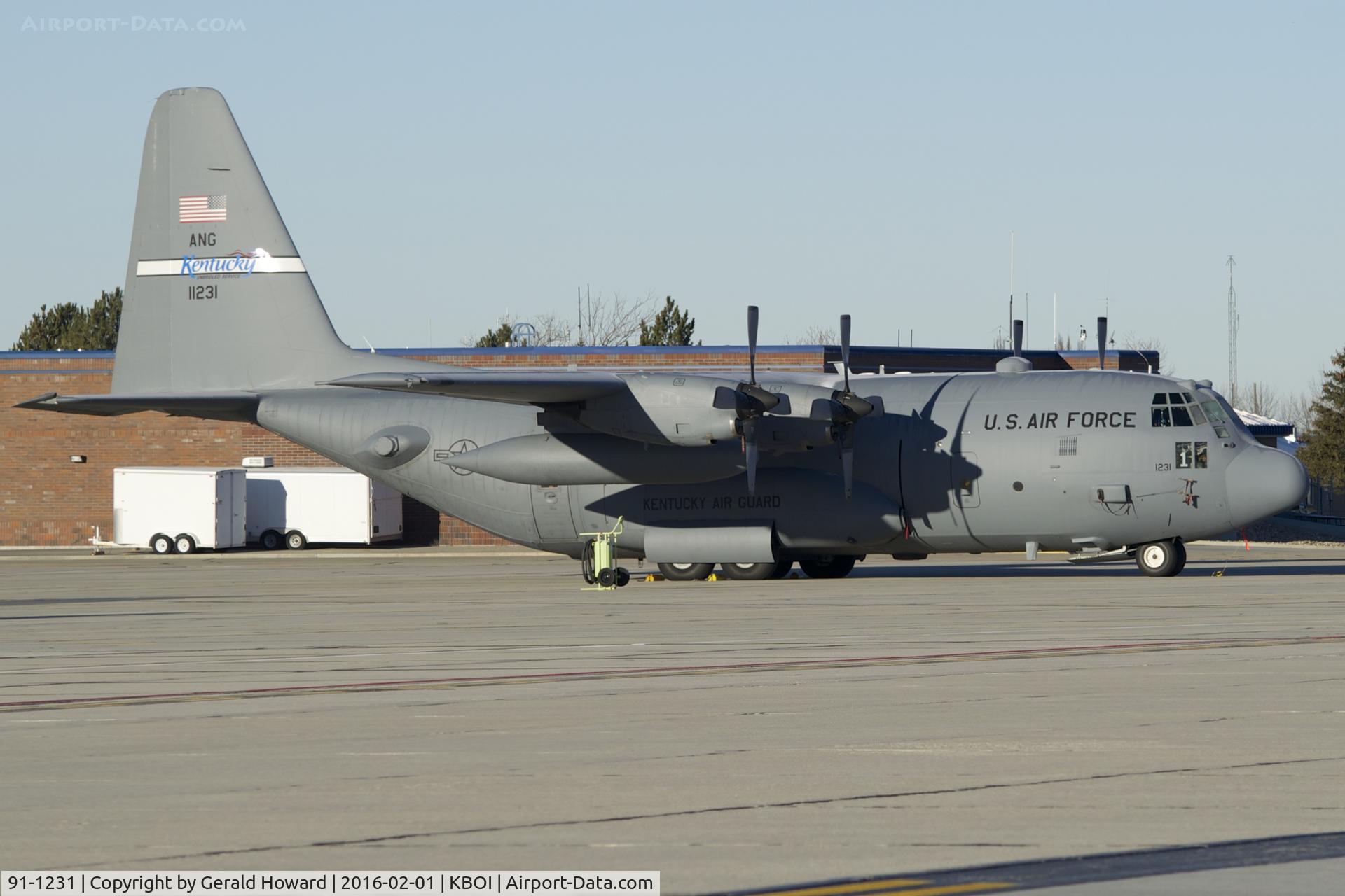 91-1231, 1992 Lockheed C-130H Hercules C/N 382-5278, Parked on Idaho Air Guard ramp. 123rd Airlift Wing, Kentucky ANG.