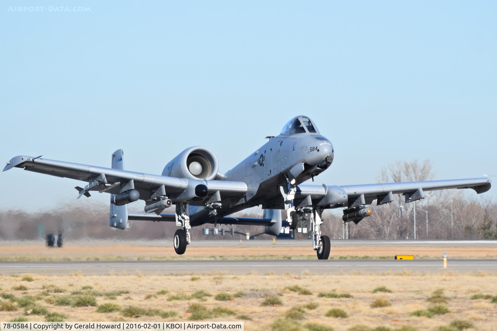 78-0584, 1978 Fairchild Republic A-10C Thunderbolt II C/N A10-0204, Taking off from RWY 10R.  190th Fighter Sq., Idaho ANG.