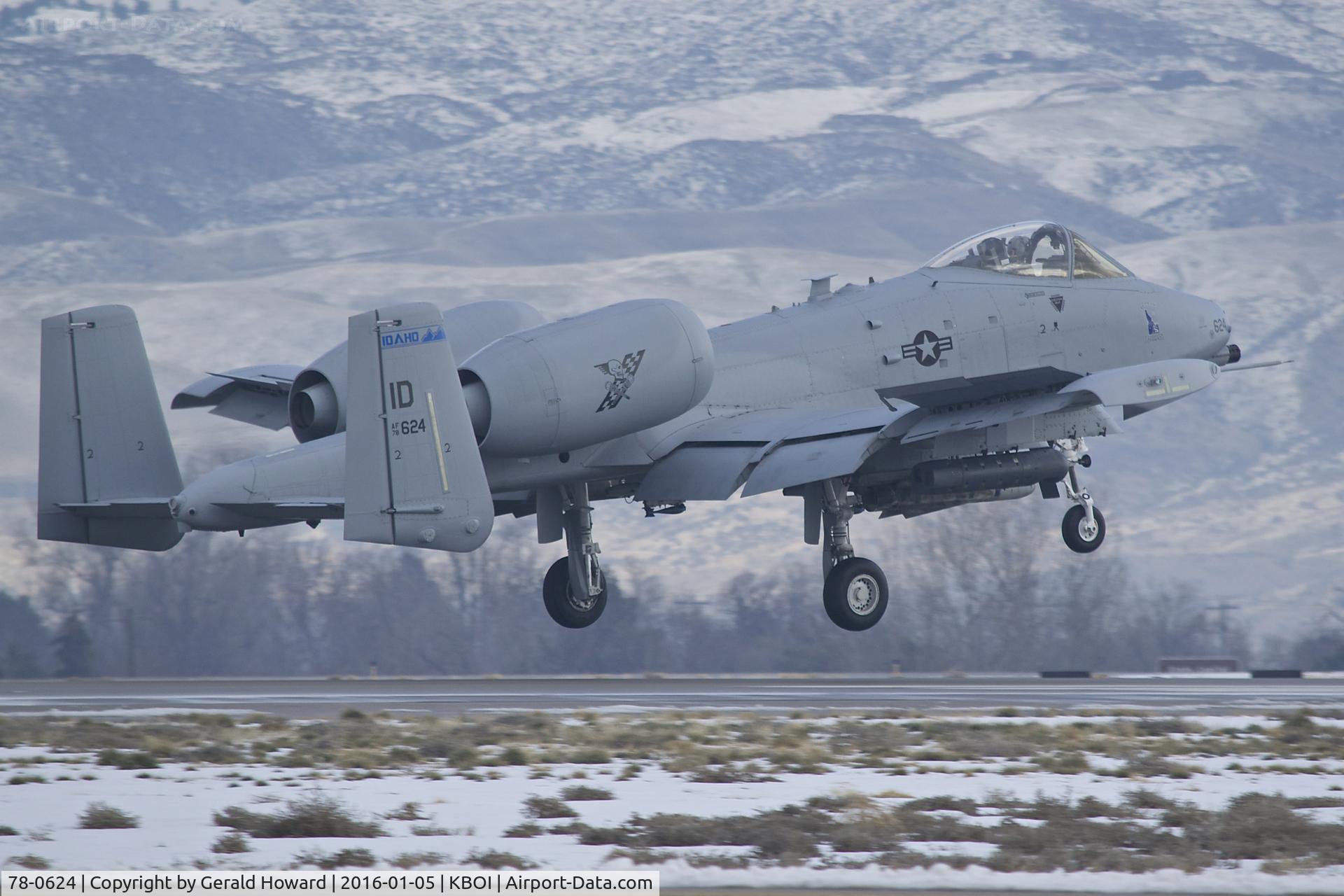 78-0624, 1978 Fairchild Republic A-10C Thunderbolt II C/N A10-0244, Landing RWY 10R.  190th Fighter Sq., Idaho ANG.