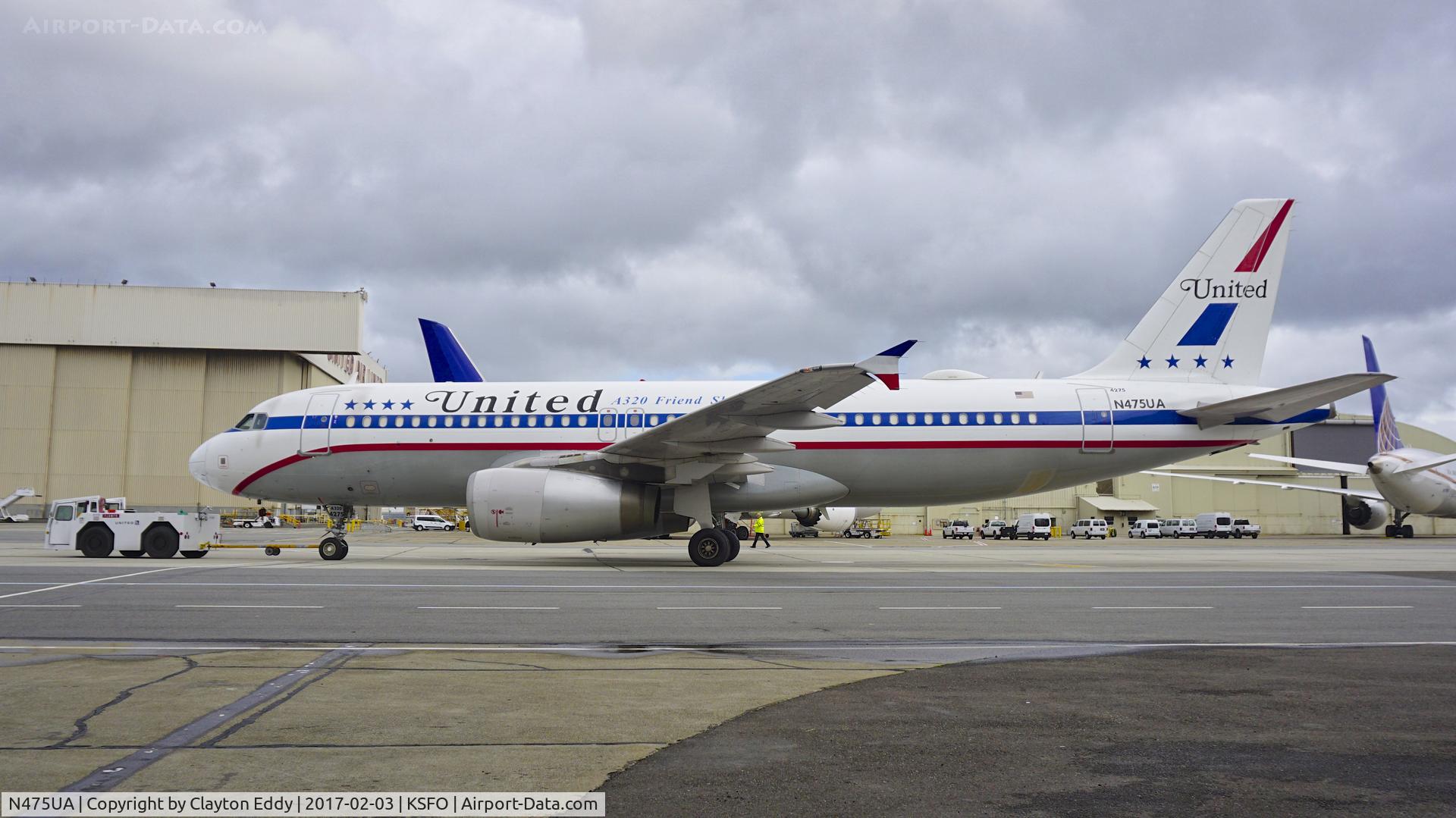 N475UA, 2001 Airbus A320-232 C/N 1495, SFO 2017