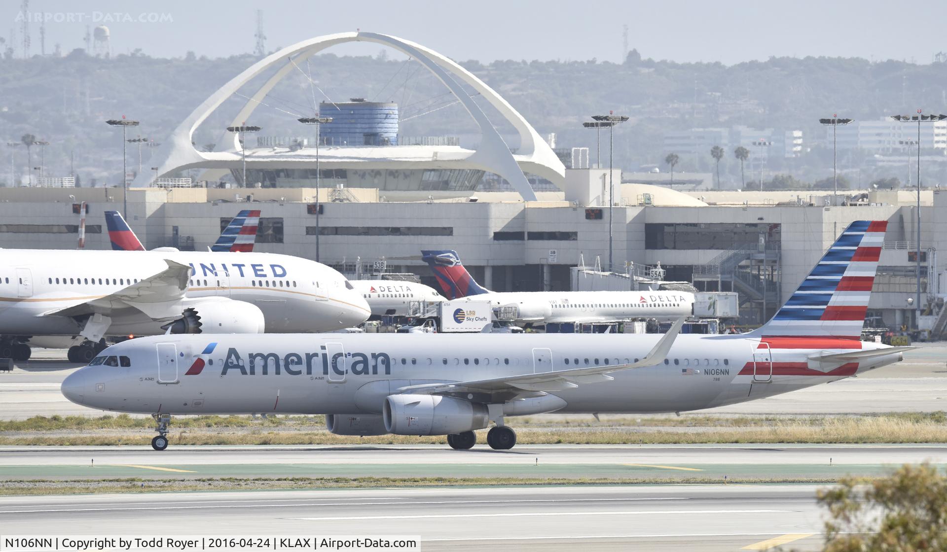 N106NN, 2013 Airbus A321-231 C/N 5932, Arriving at LAX on 25L