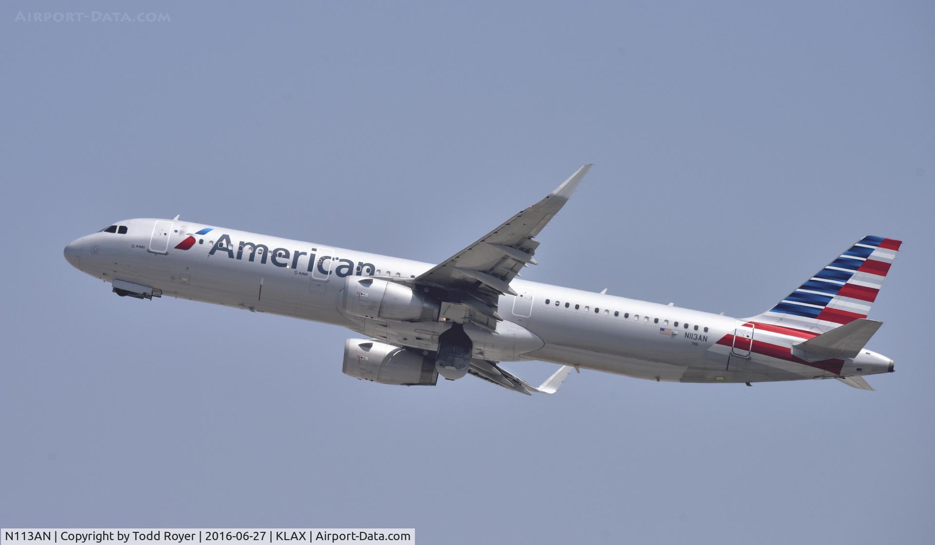 N113AN, 2014 Airbus A321-231 C/N 6020, Departing LAX