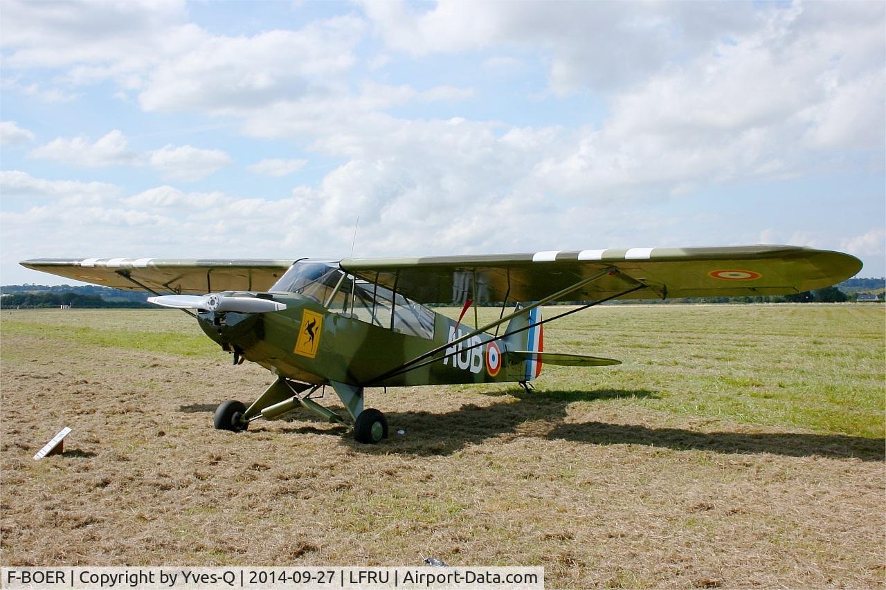 F-BOER, Piper PA-19 Super Cub C/N 181442, Piper PA-19 Super Cub, Static display, Morlaix-Ploujean airport (LFRU-MXN) air show 2014