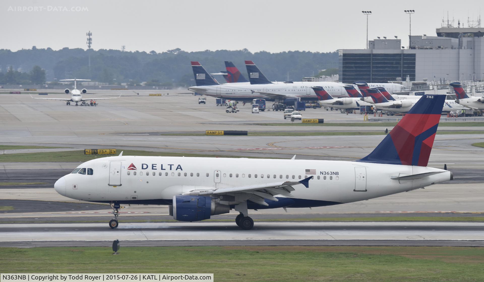 N363NB, 2003 Airbus A319-114 C/N 1990, Arriving at Atlanta