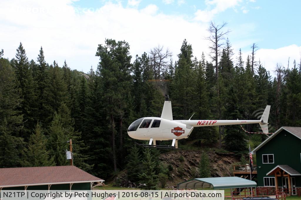 N21TP, 2013 Robinson R44  Raven II C/N 13451, N21TP R44 at a roadside helipad near Custer SD