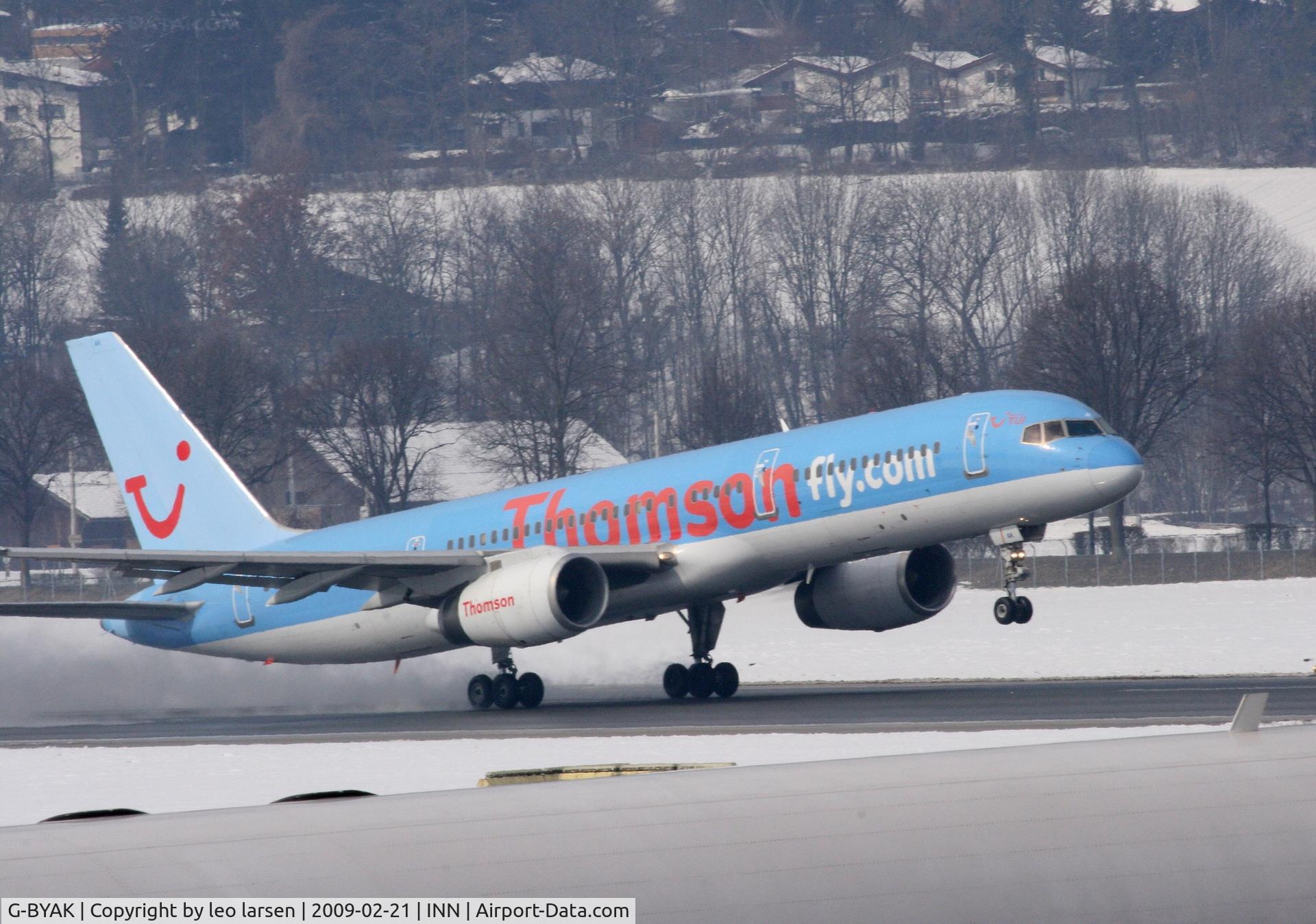 G-BYAK, 1993 Boeing 757-204 C/N 26267, Innsbruck 21.2.2009