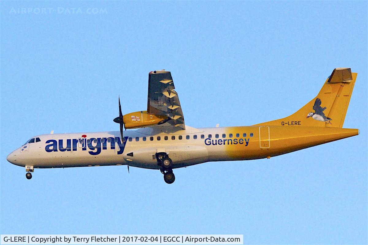 G-LERE, 2009 ATR 72-212A C/N 891, On approach to Manchester