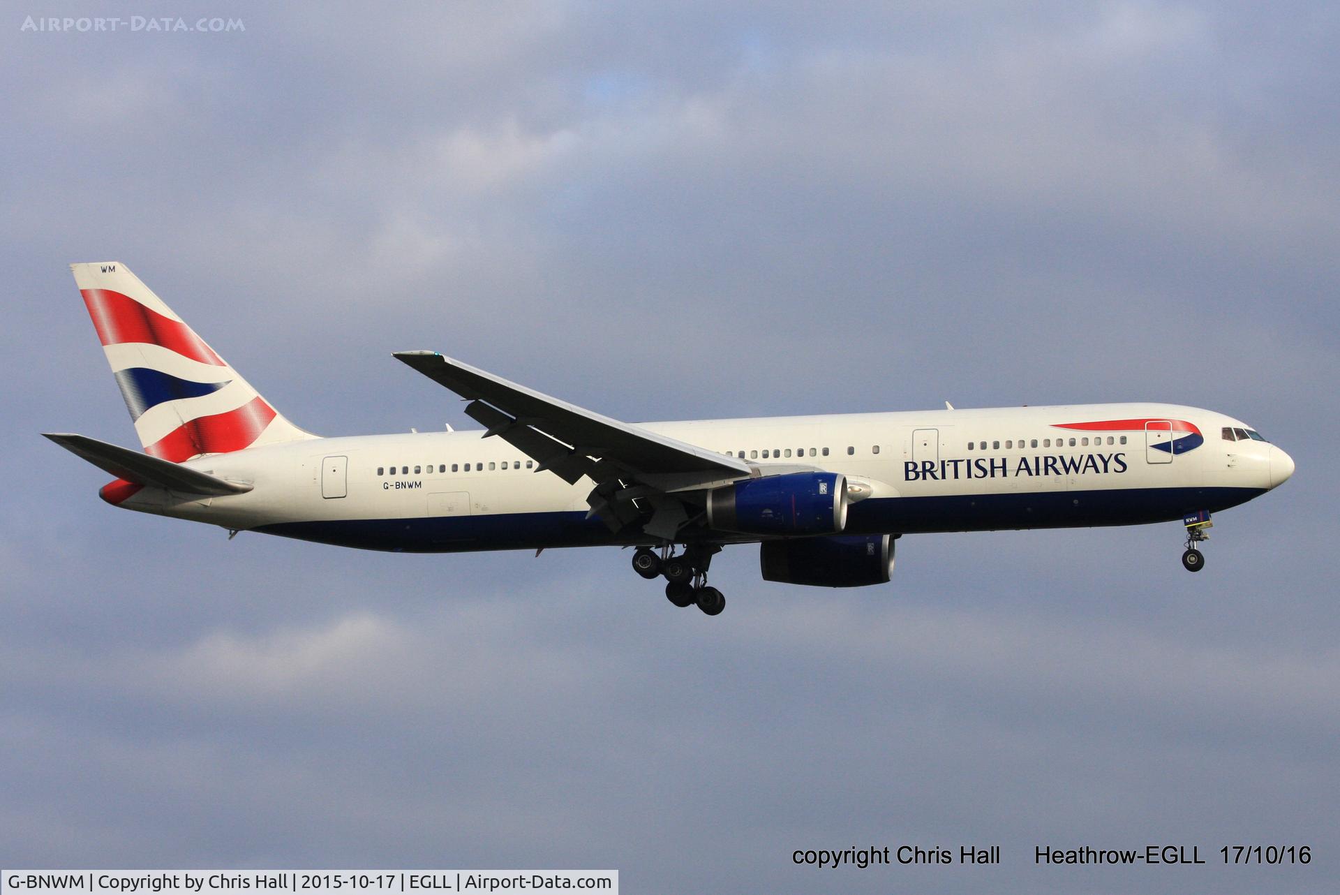 G-BNWM, 1991 Boeing 767-336 C/N 25204, British Airways