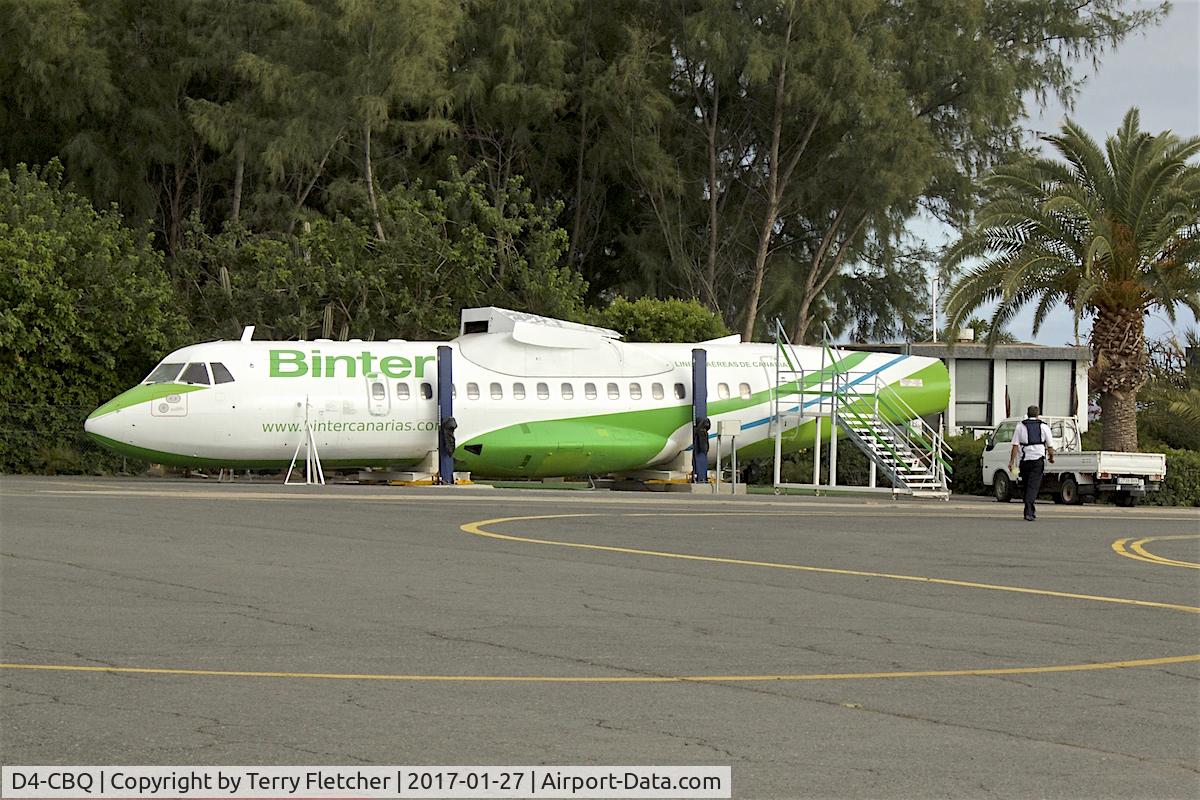 D4-CBQ, 1992 ATR 42-320 C/N 296, ex Halcyon ATR - now used as a Flight Simulator for Binter Canarias at El Berriel Airport, Gran Canaria