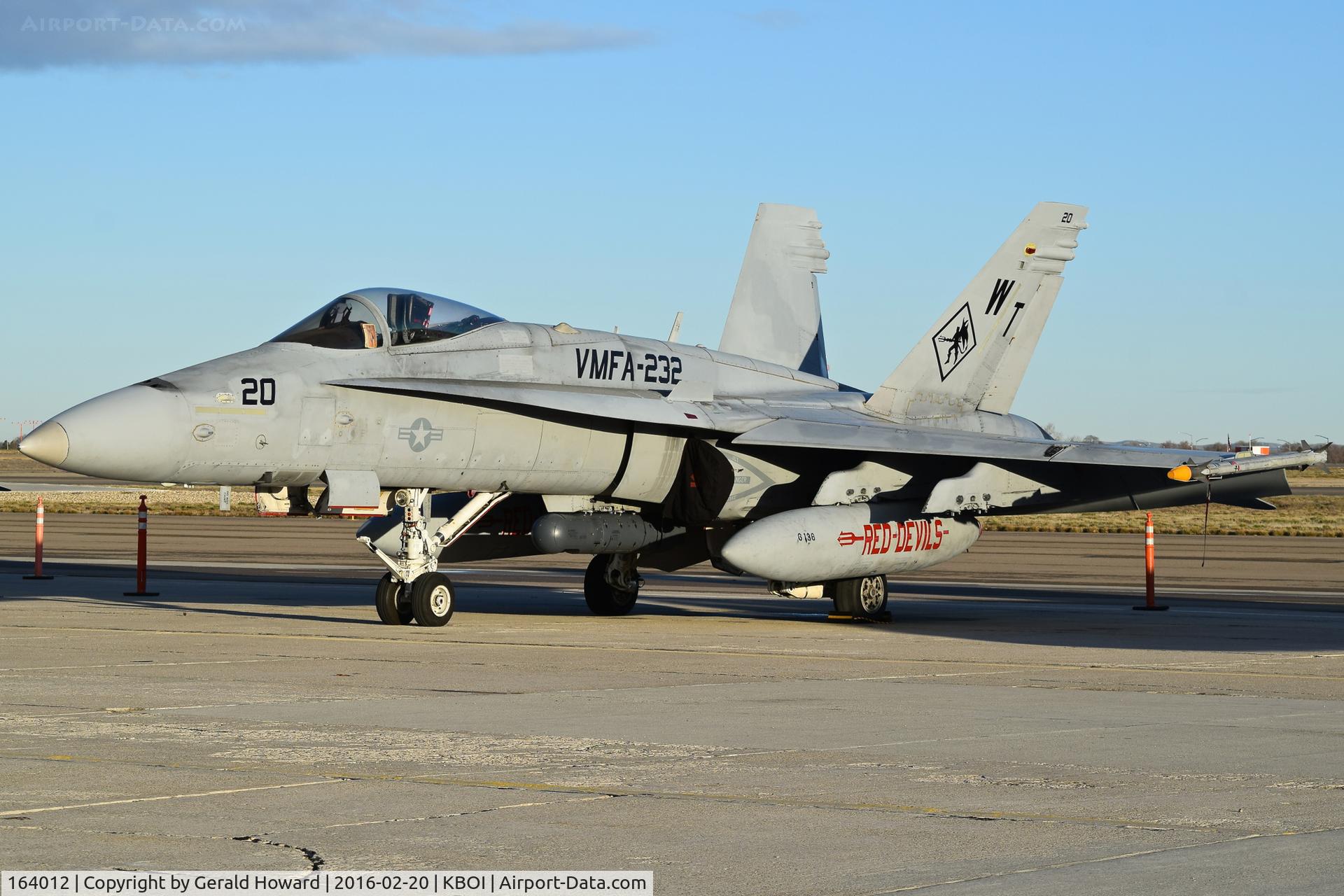 164012, 1989 McDonnell Douglas F/A-18C Hornet C/N 0896/C156, VMFA-232  “Red Devils”      MAG-11, 3rd MAW, NAS Miramar, CA.