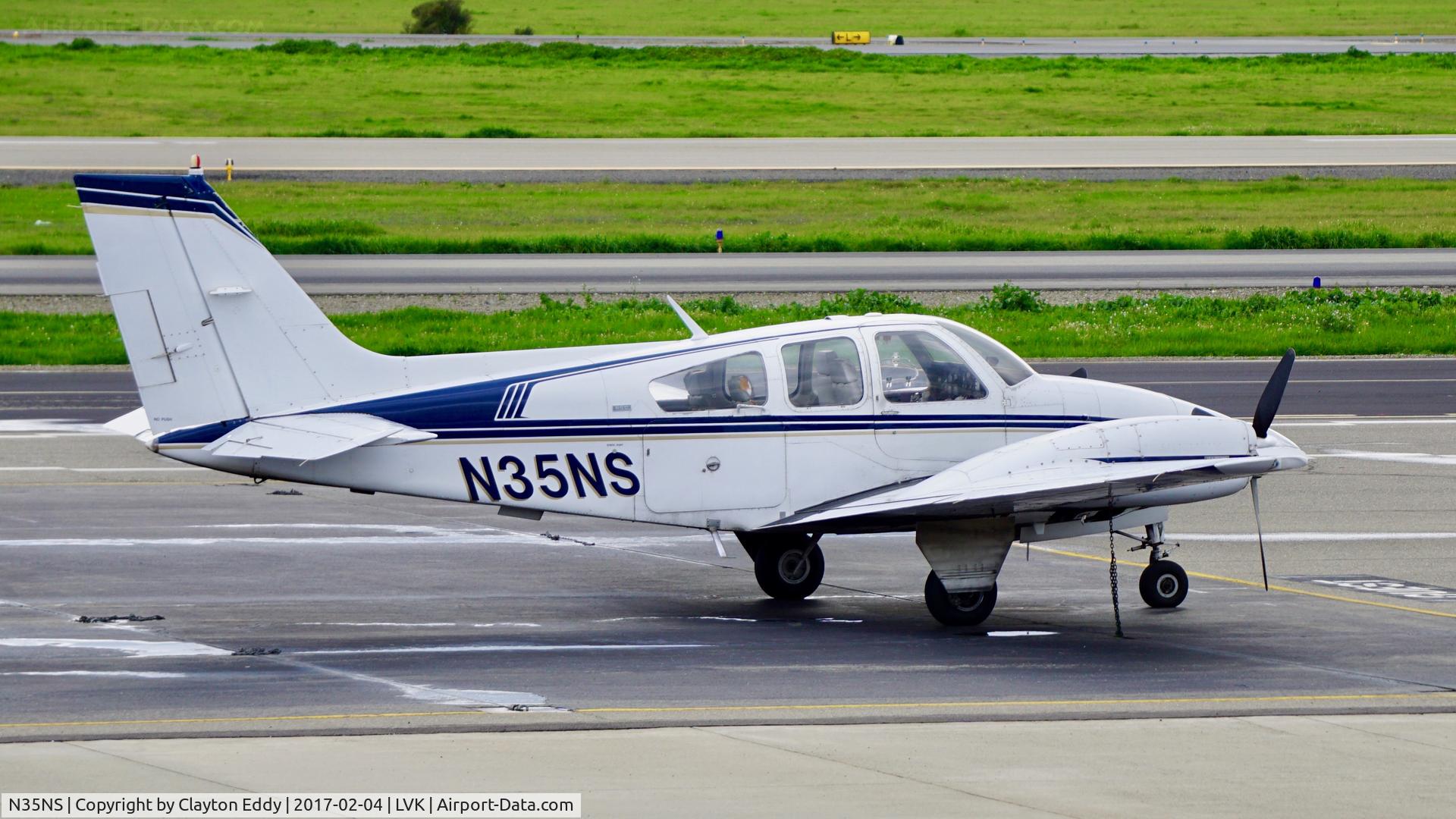 N35NS, 1975 Beech B-55 C/N TC-1827, Livermore Airport 2017